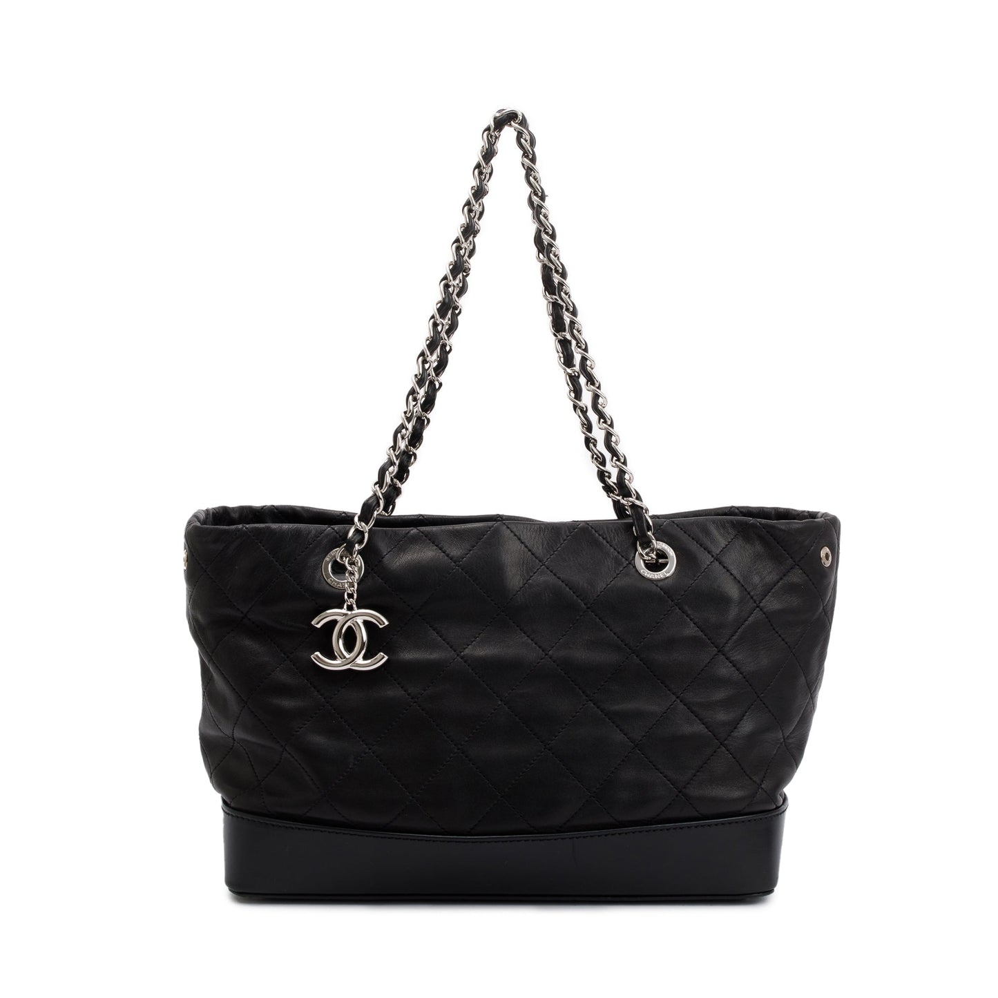 Chanel CC Soft Charm Leather Lambskin Black Key Chain