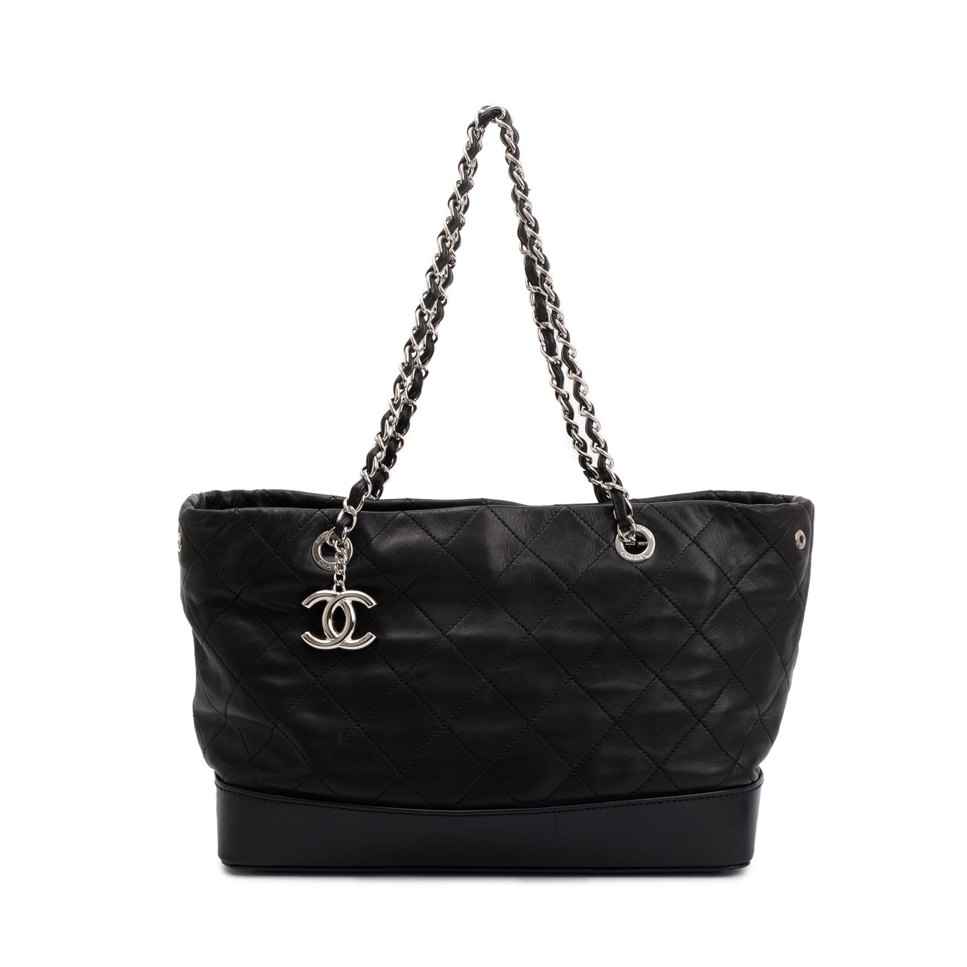 Chanel CC Soft Charm Leather Lambskin Black Key Chain