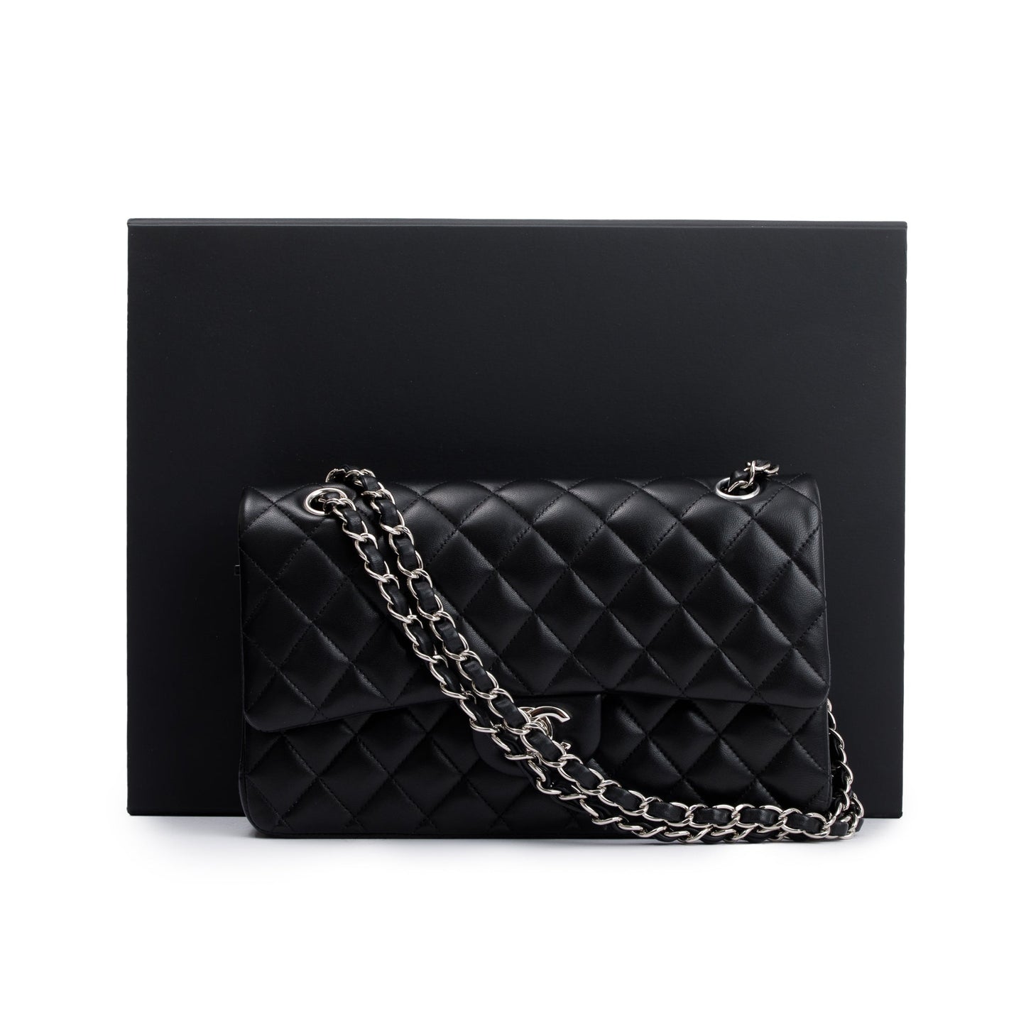 Chanel Classic Double Flap Leather Lambskin Black Travel Bag 4