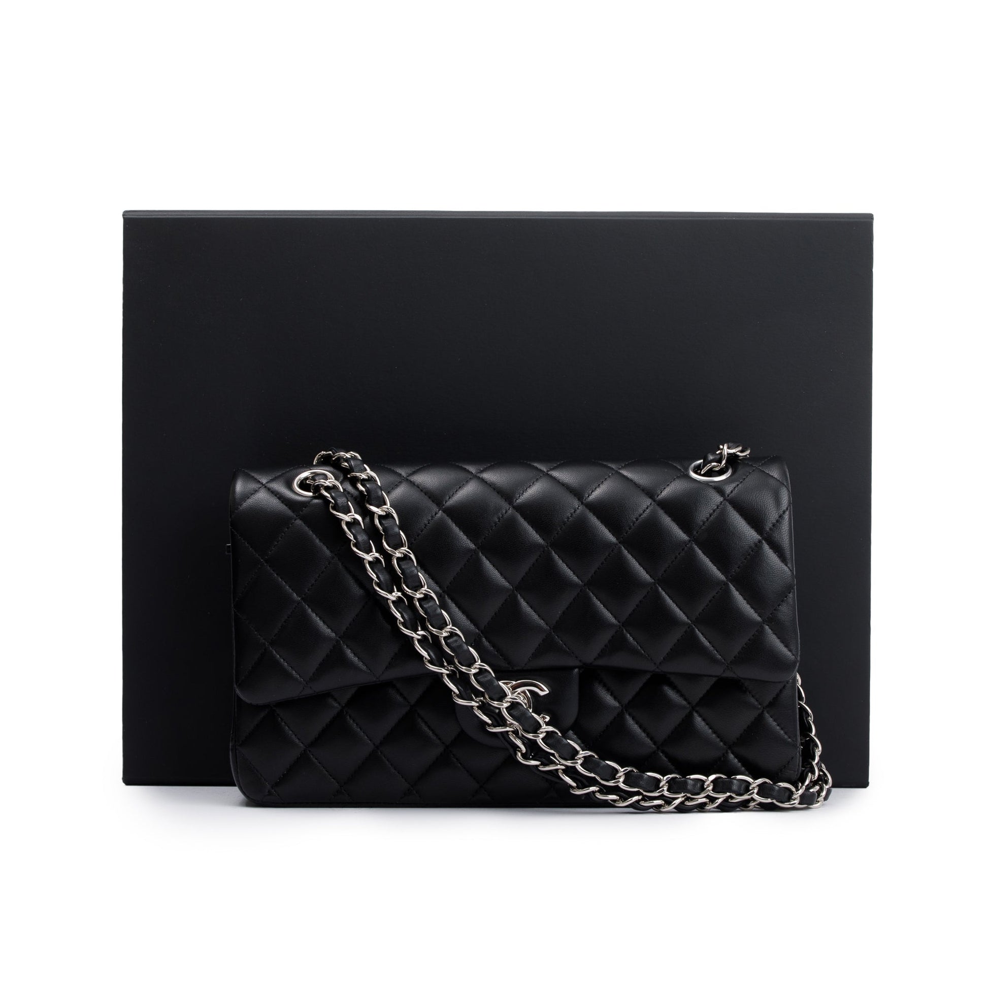 Chanel Classic Double Flap Leather Lambskin Black Travel Bag 4