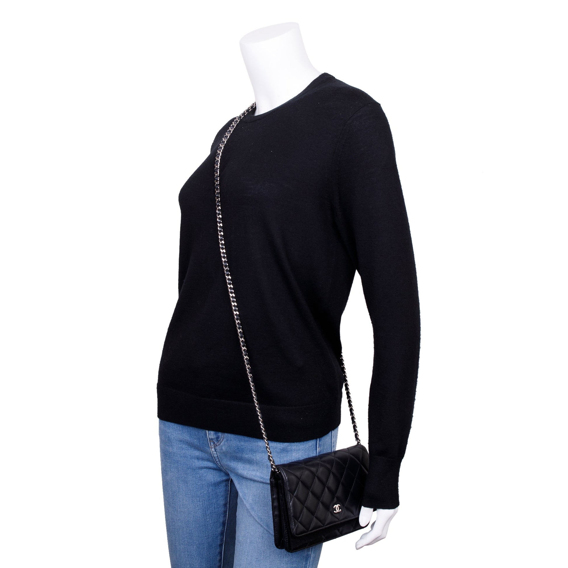 Chanel Classic on Leather Lambskin Black Wallet Case