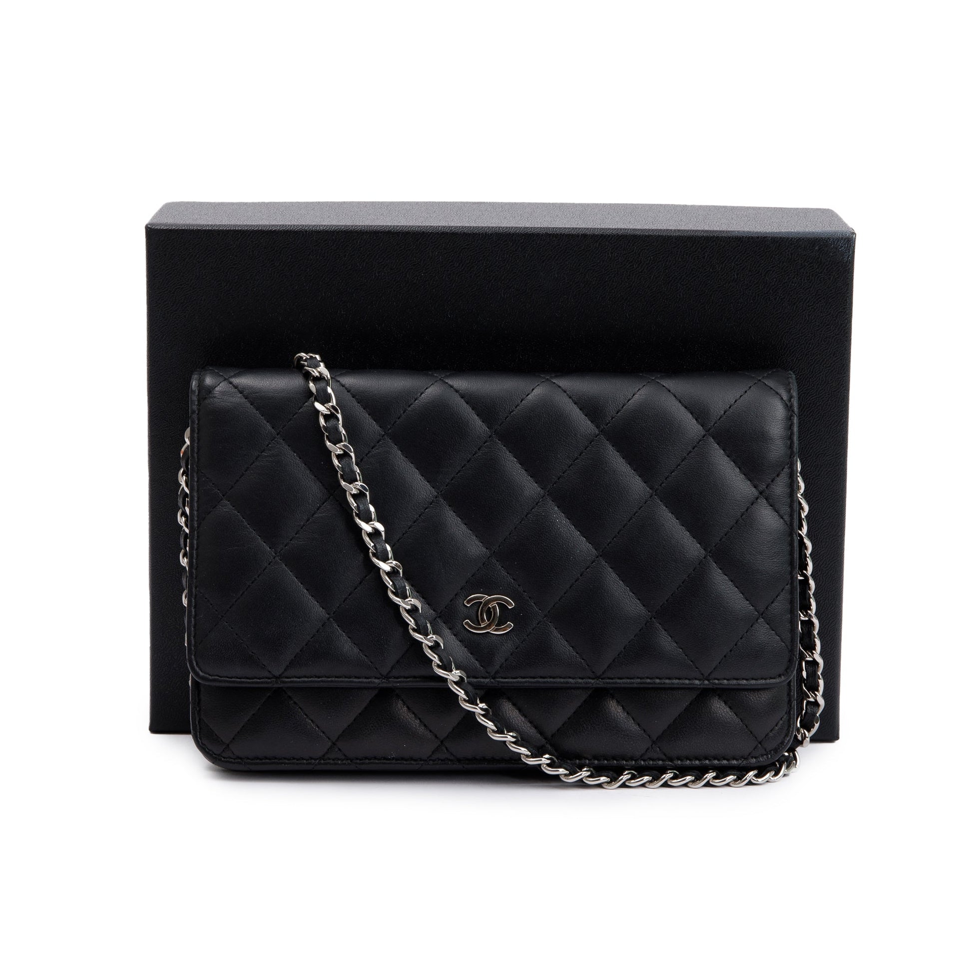 Chanel Classic on Leather Lambskin Black Wallet Case 3