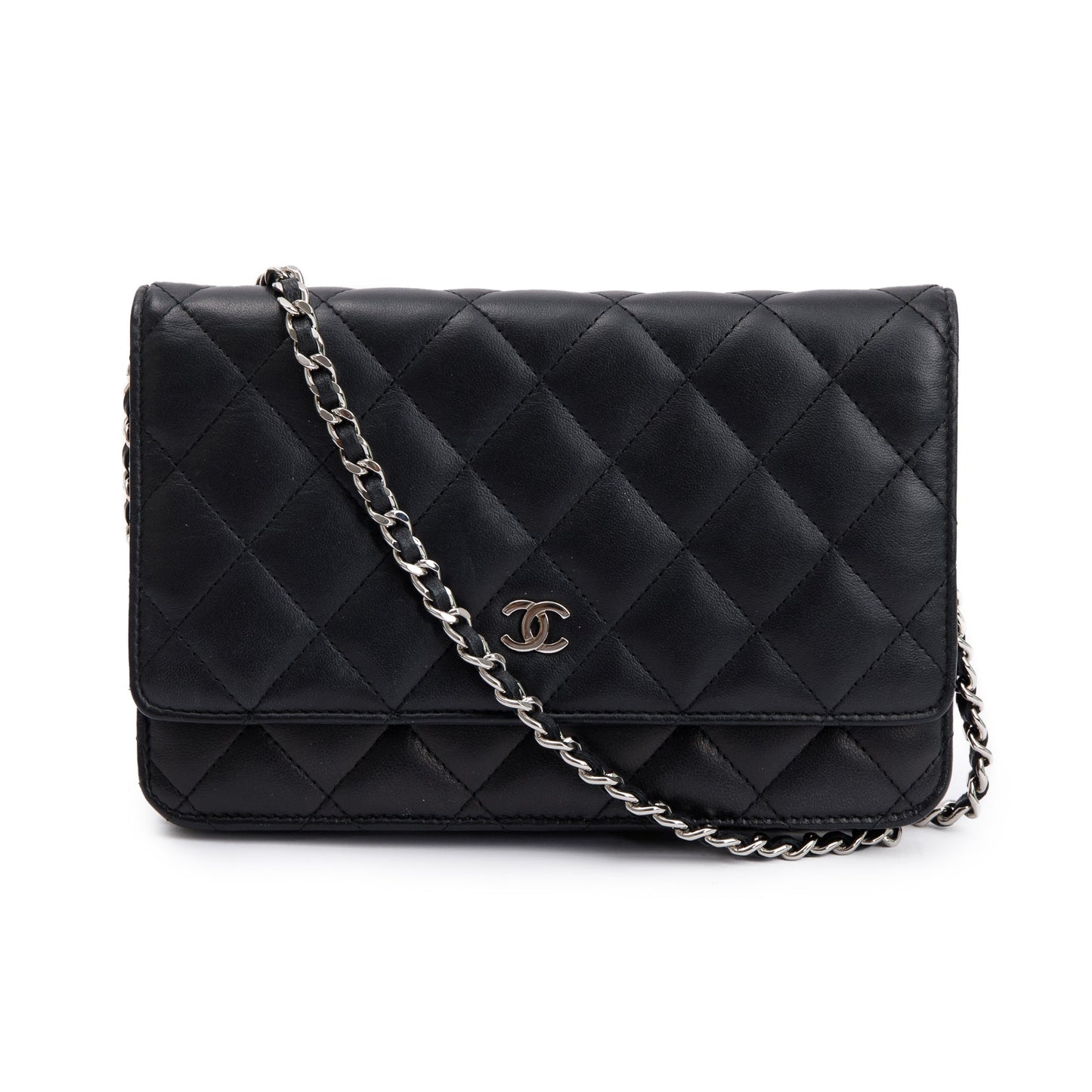 Chanel Classic on Leather Lambskin Black Wallet Case 3