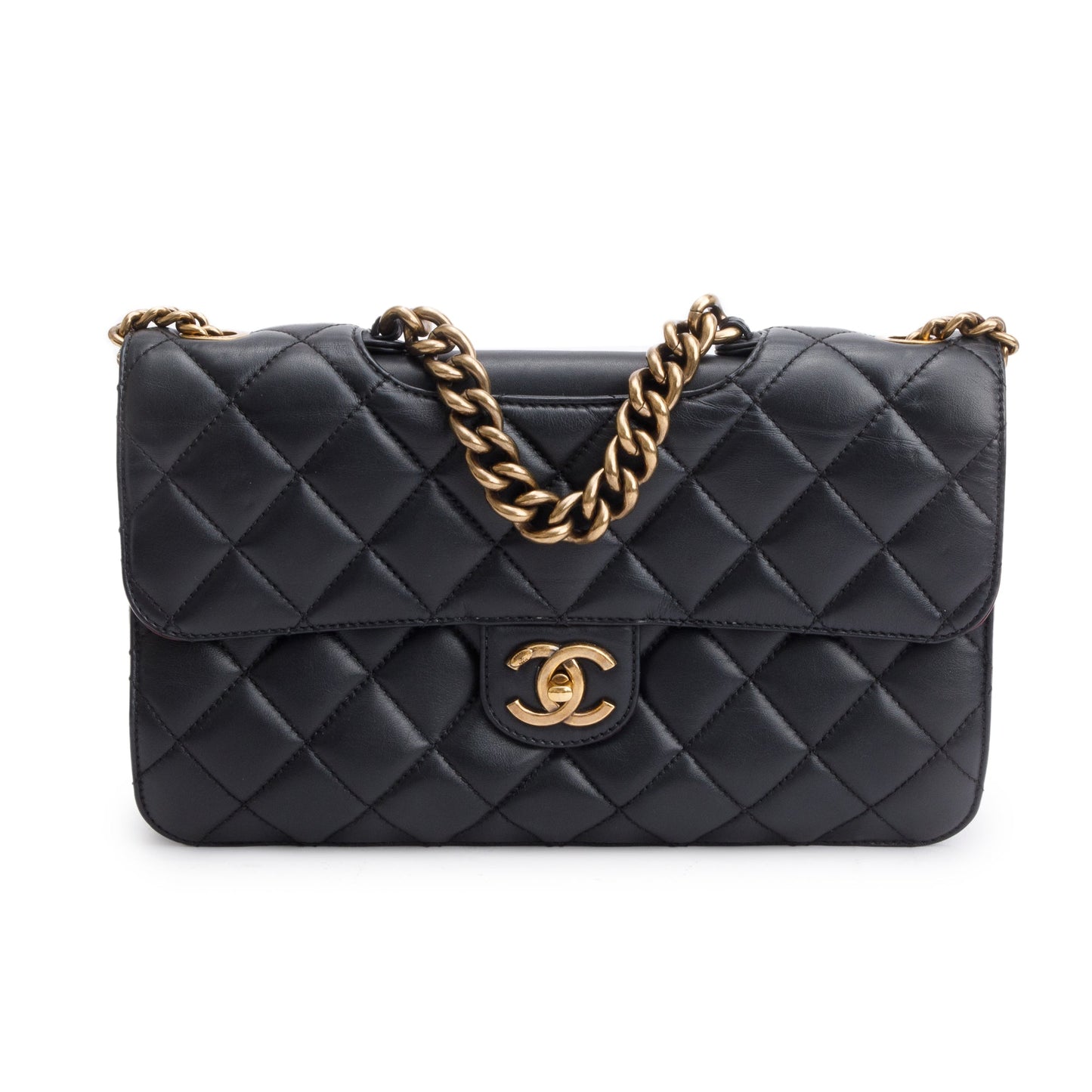 Chanel Perfect Edge Flap Leather Lambskin Black Travel Bag
