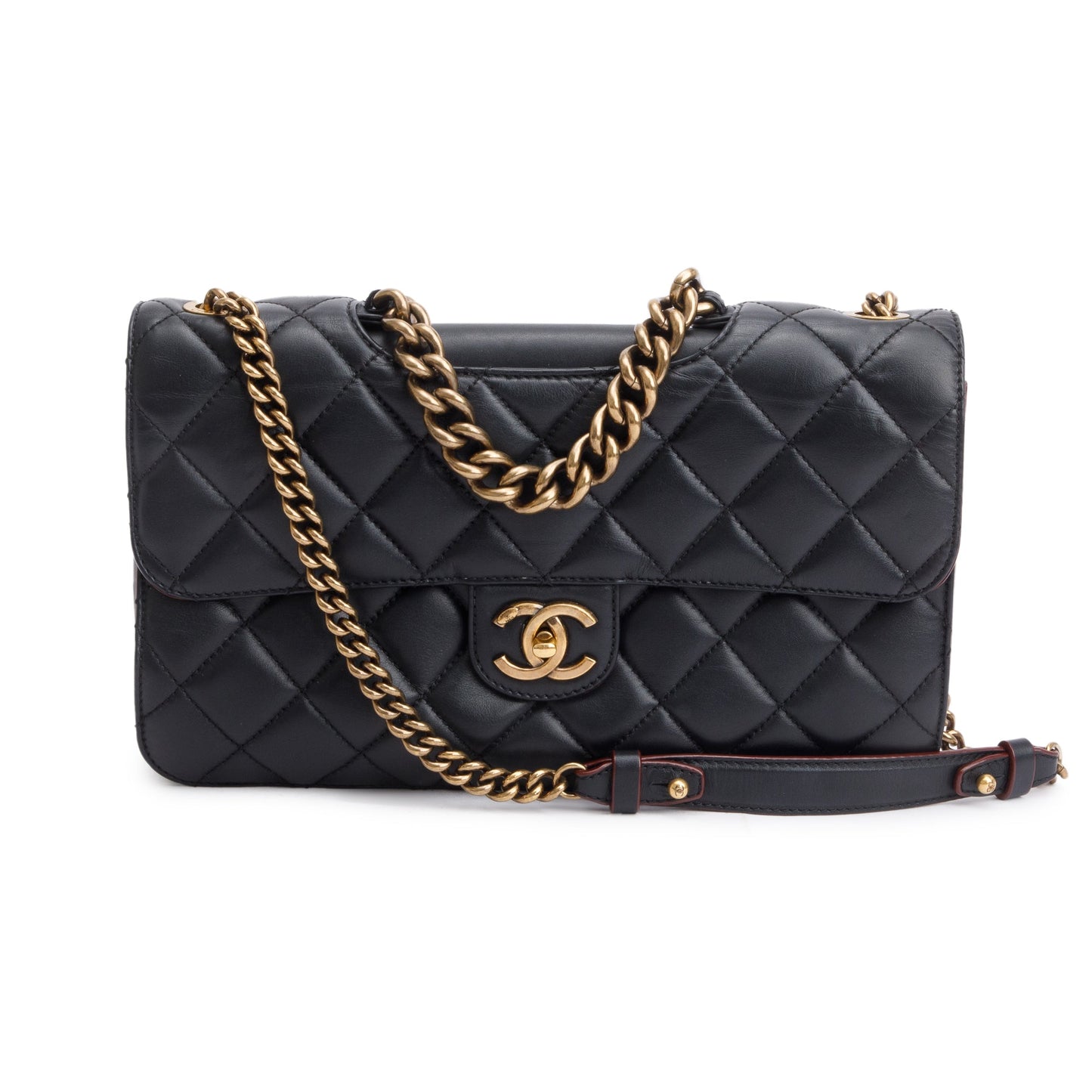 Chanel Perfect Edge Flap Leather Lambskin Black Travel Bag