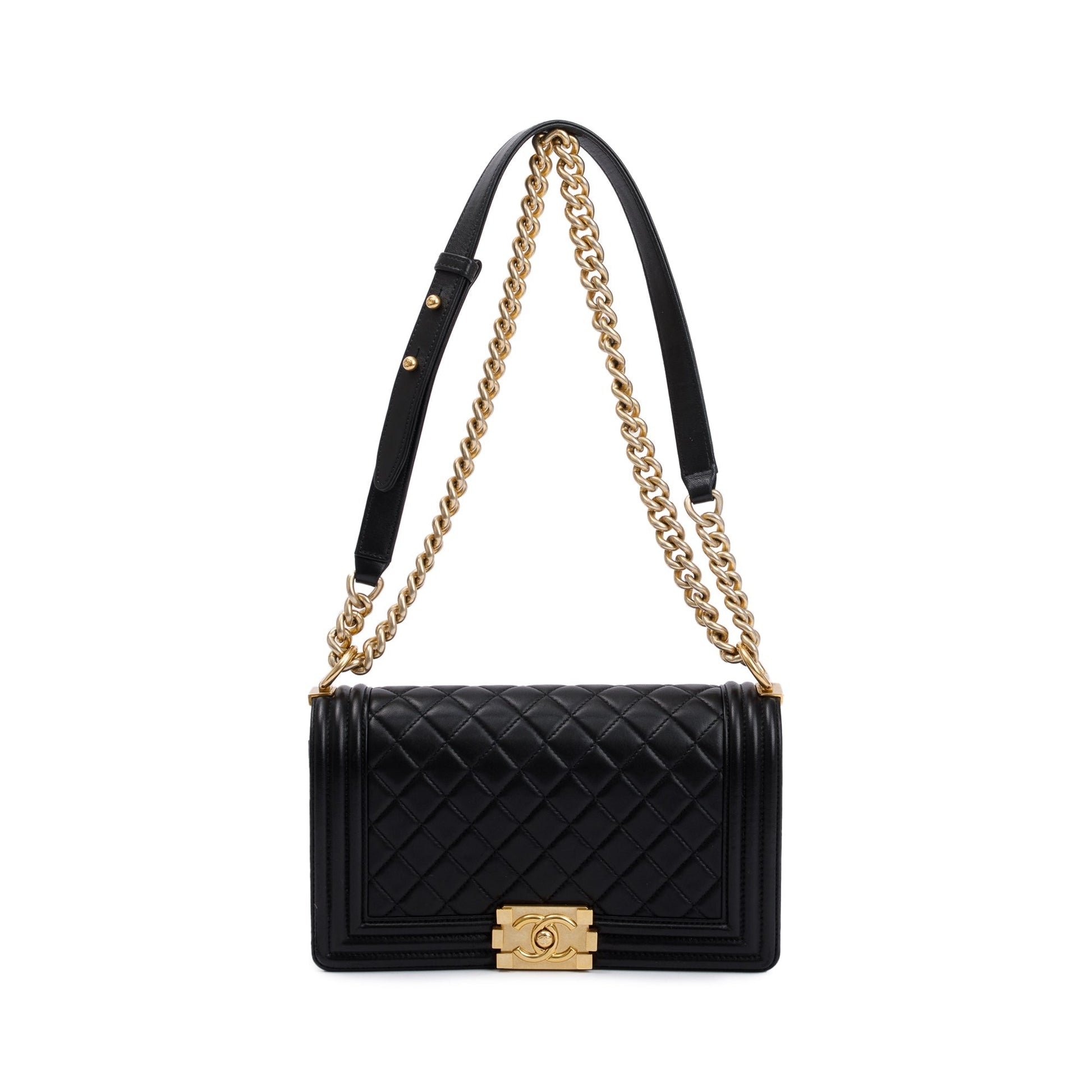 Chanel Boy Leather Lambskin Black Travel Bag