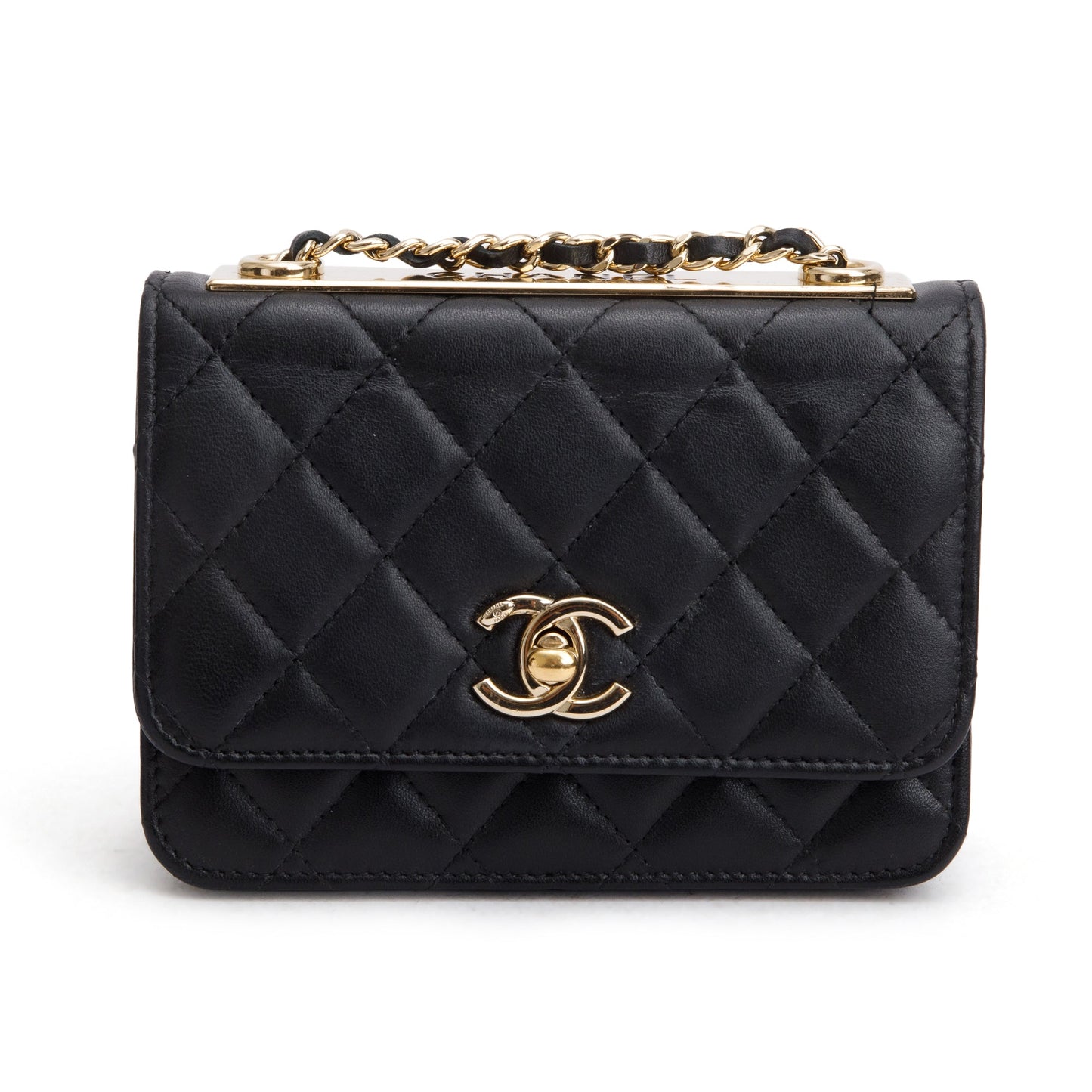 Chanel Trendy CC on Leather Lambskin Black Wallet Case