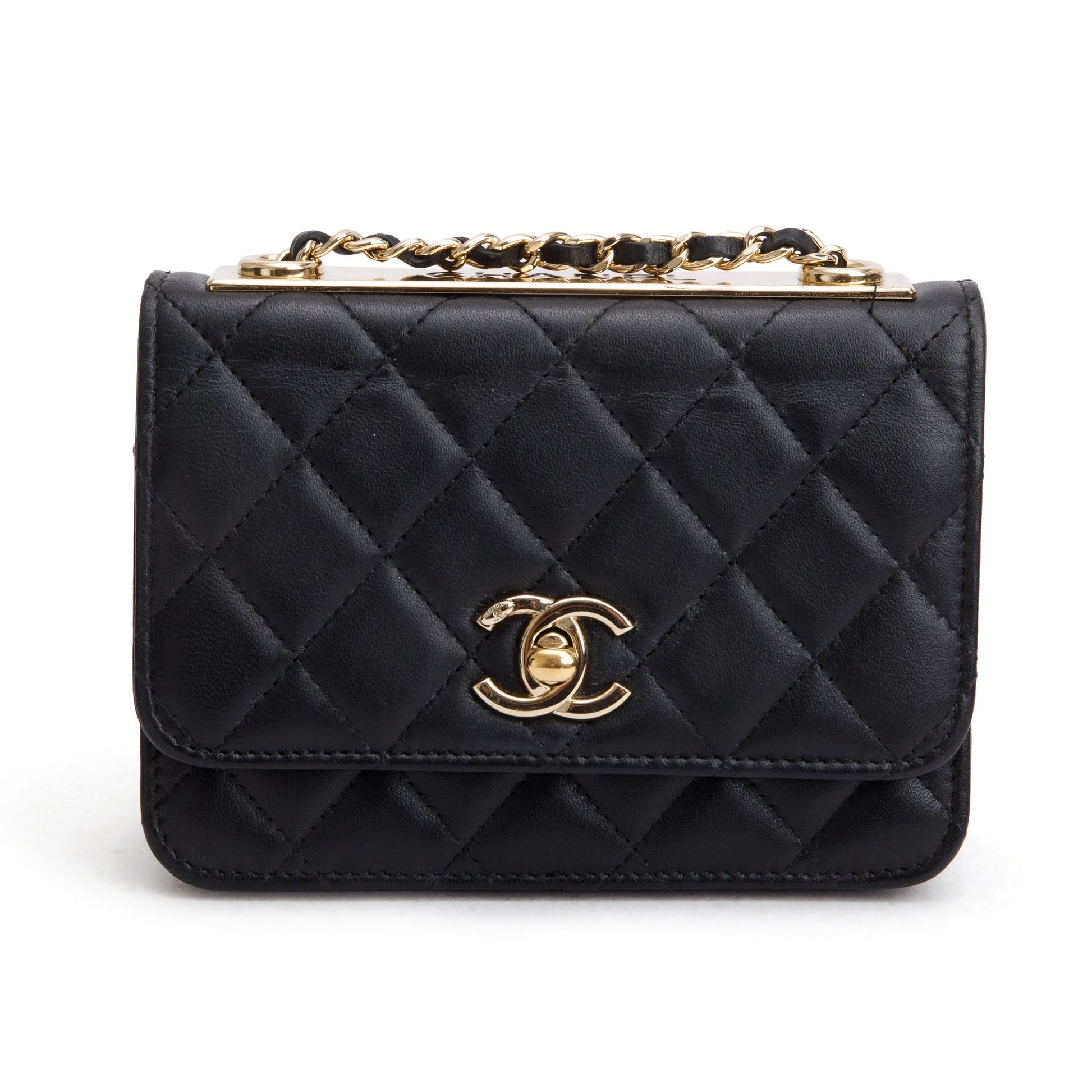 Chanel Trendy CC on Leather Lambskin Black Wallet Case