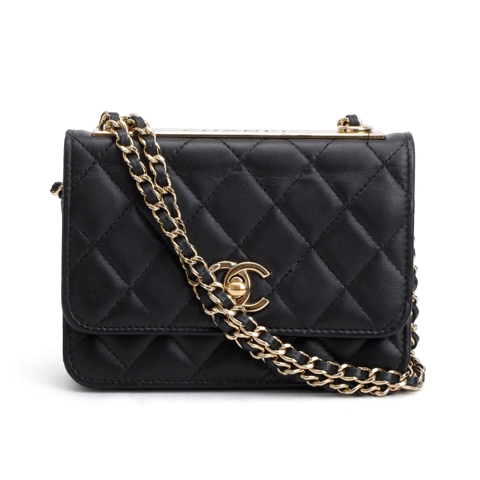 Chanel Trendy CC on Leather Lambskin Black Wallet Case