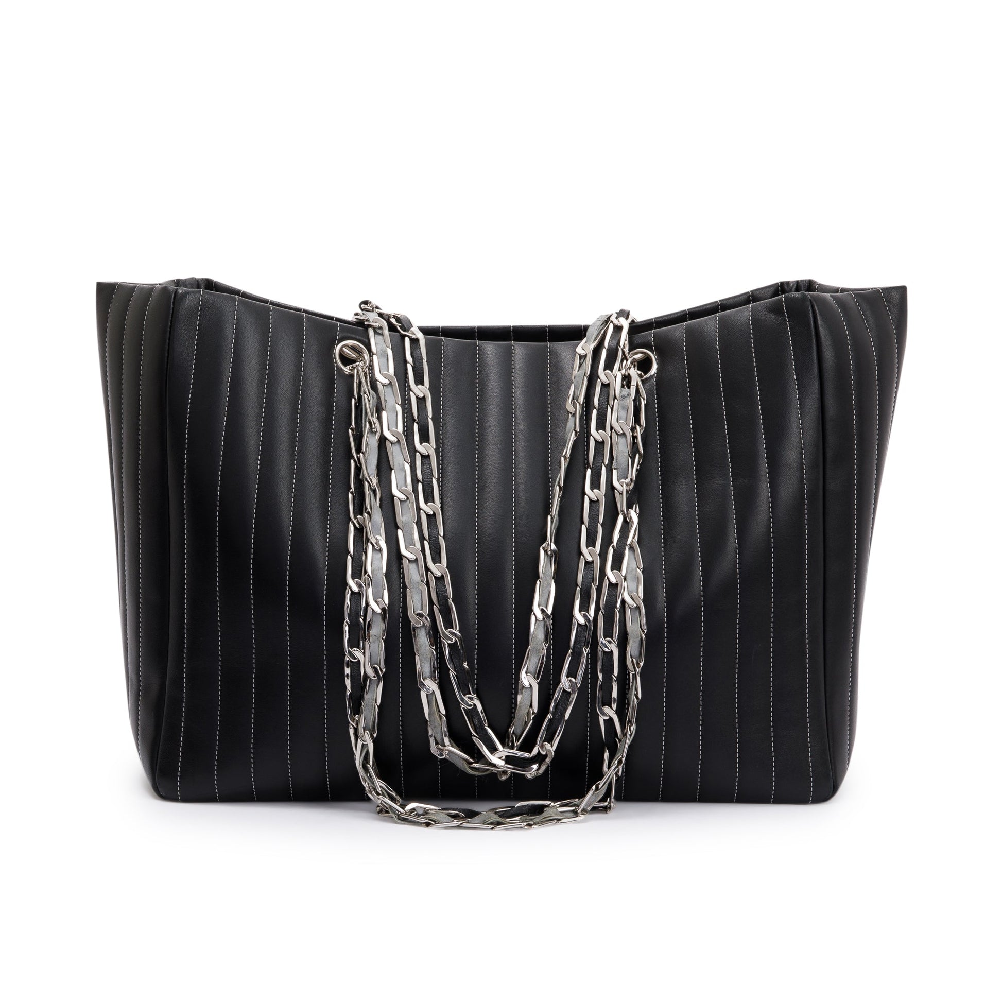 Chanel Mademoiselle Ligne Lambskin Black Travel Bag