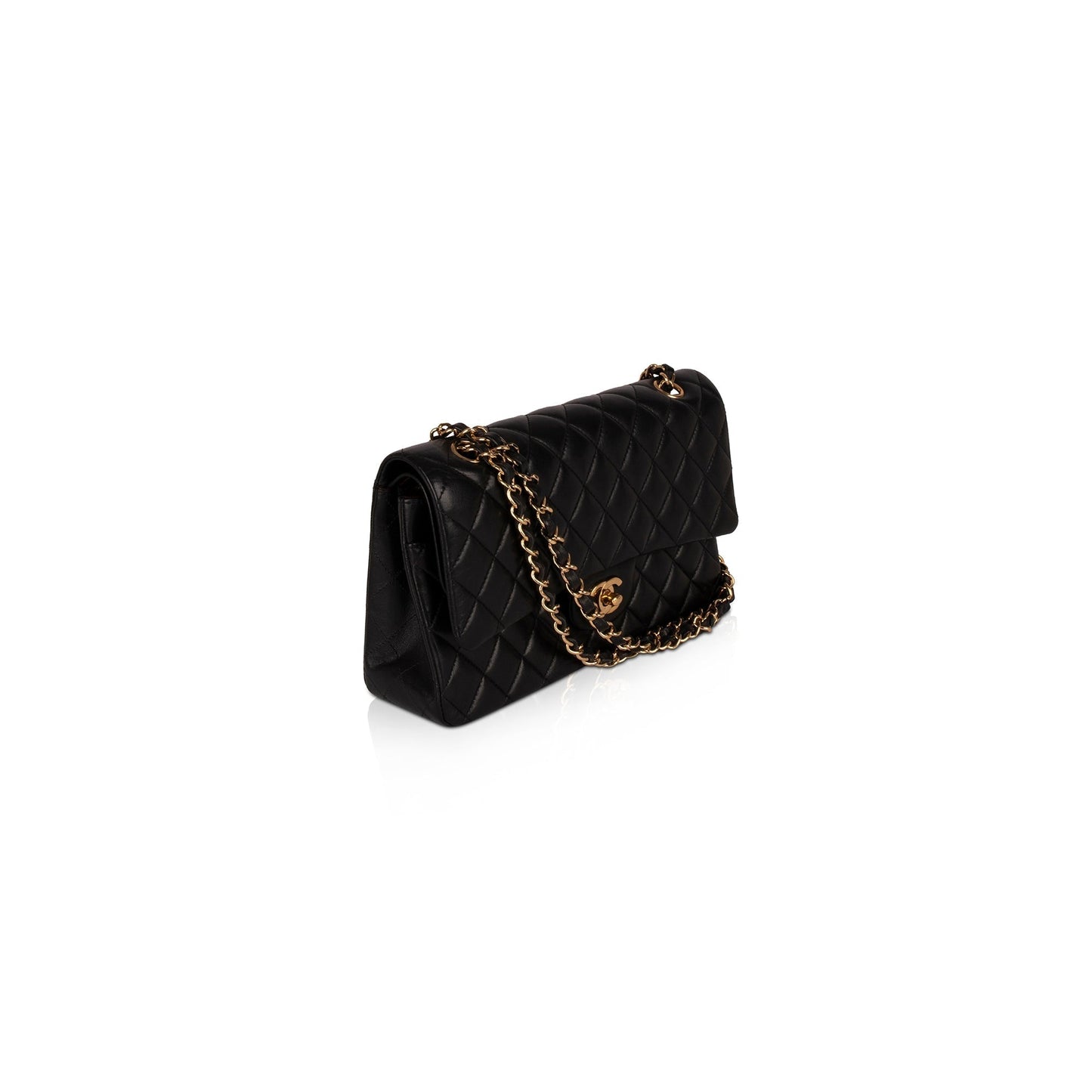 Chanel Classic Double Flap Lambskin Black Travel Bag