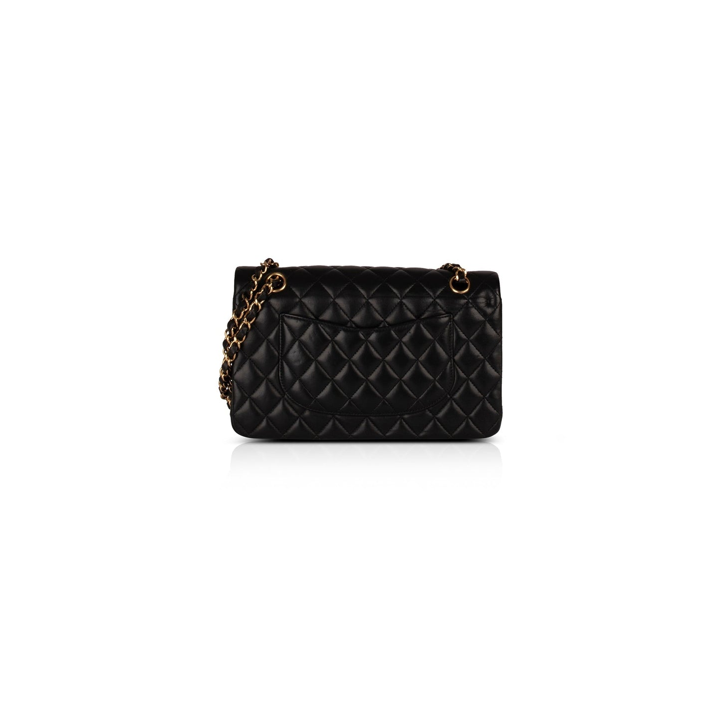 Chanel Classic Double Flap Lambskin Black Travel Bag
