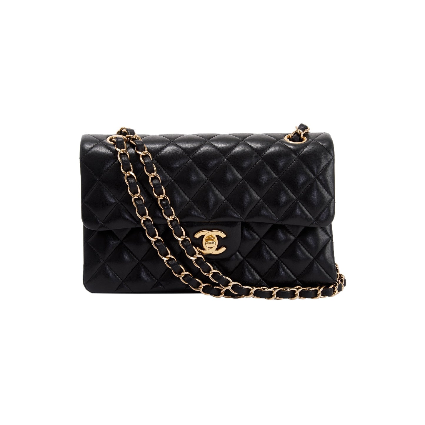 Chanel Classic Double Flap Lambskin Black Travel Bag 4