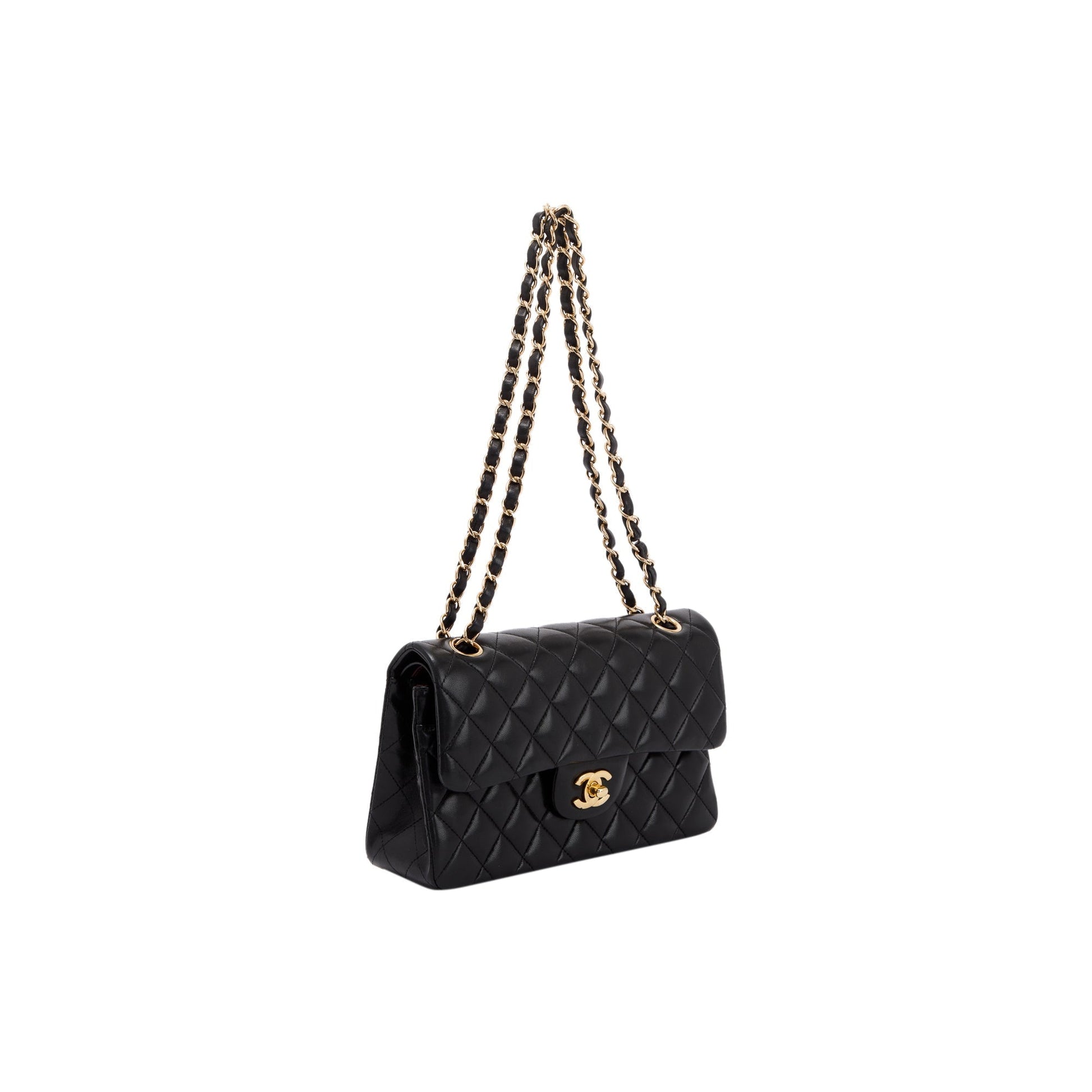 Chanel Classic Double Flap Lambskin Black Travel Bag 4