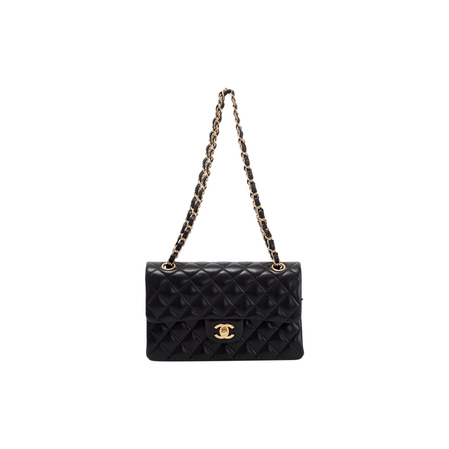 Chanel Classic Double Flap Lambskin Black Travel Bag 4