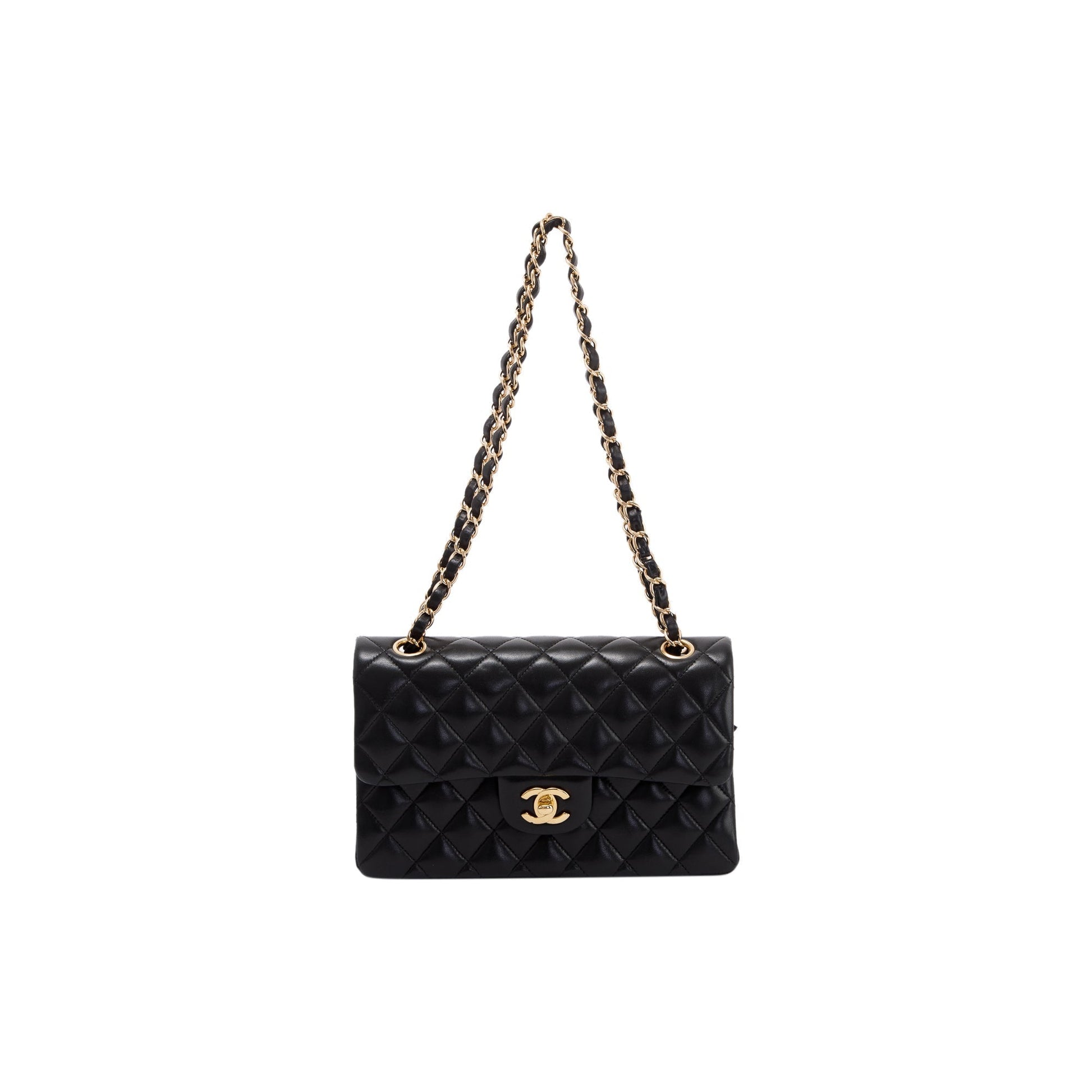 Chanel Classic Double Flap Lambskin Black Travel Bag 4