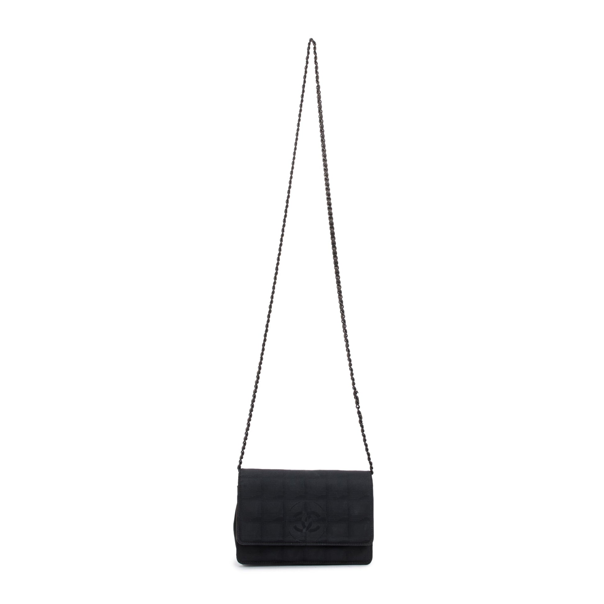Chanel Nylon Ligne on Black Wallet Case