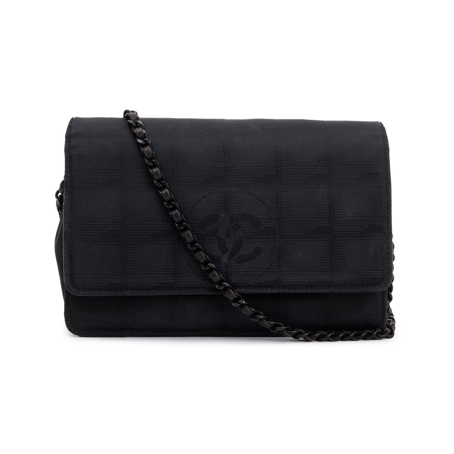 Chanel Nylon Ligne on Black Wallet Case