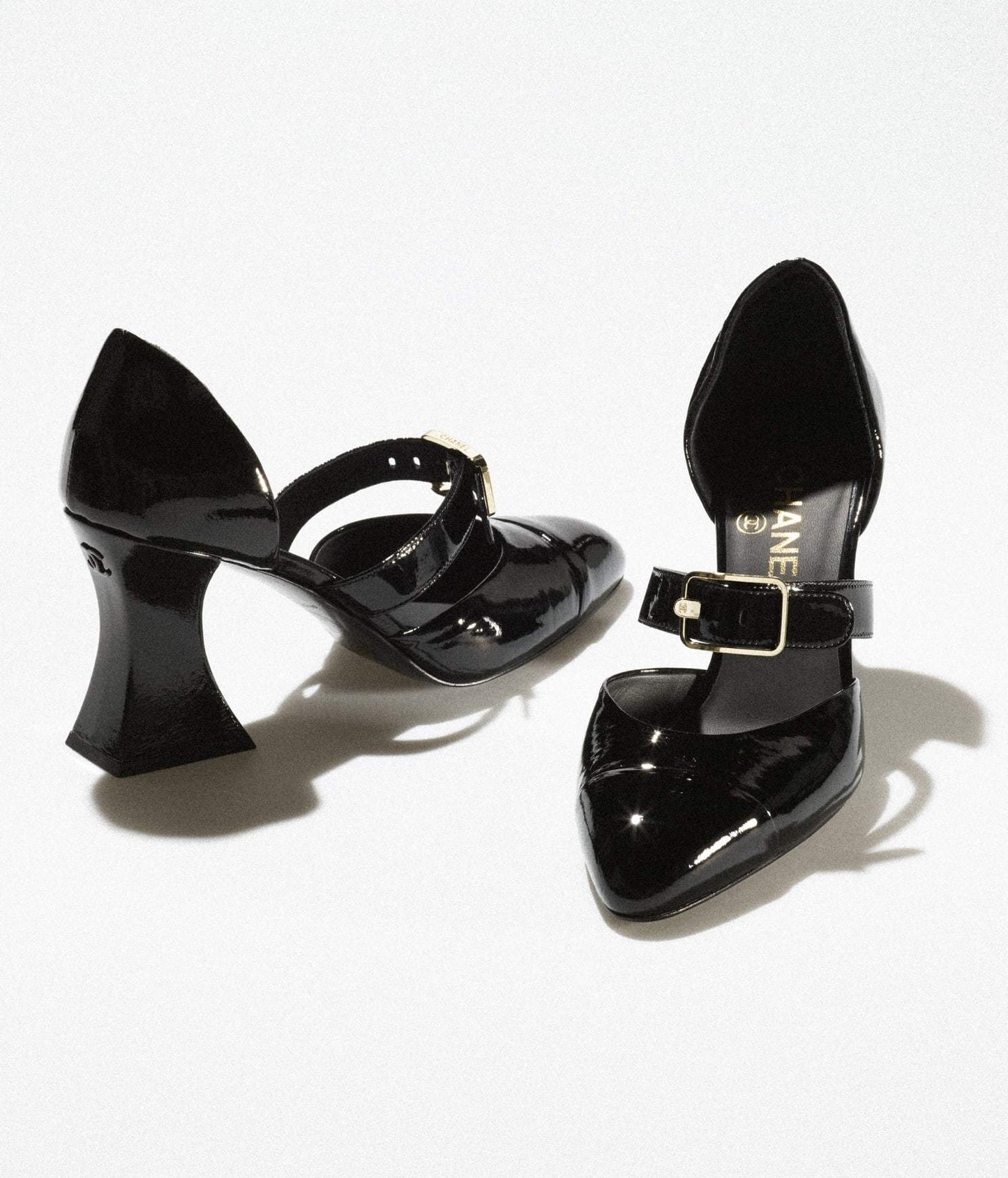 Chanel Cc Patent Leather D'Orsay Pumps Women Shoes