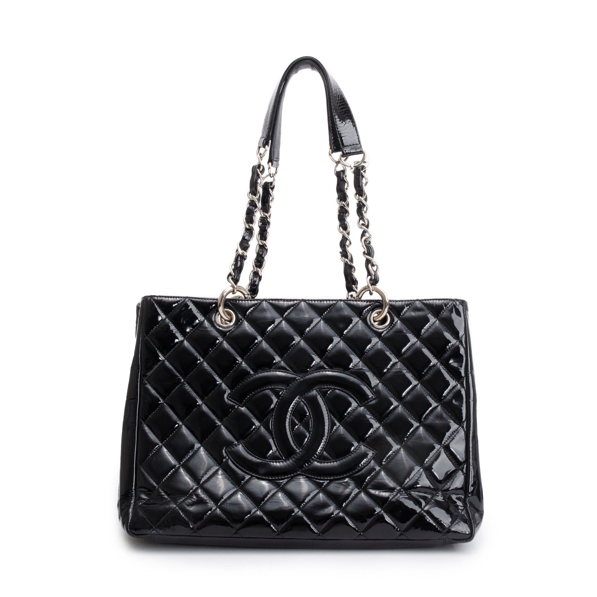 Chanel Patent Grand Shopping GST Leather Black Travel Bag