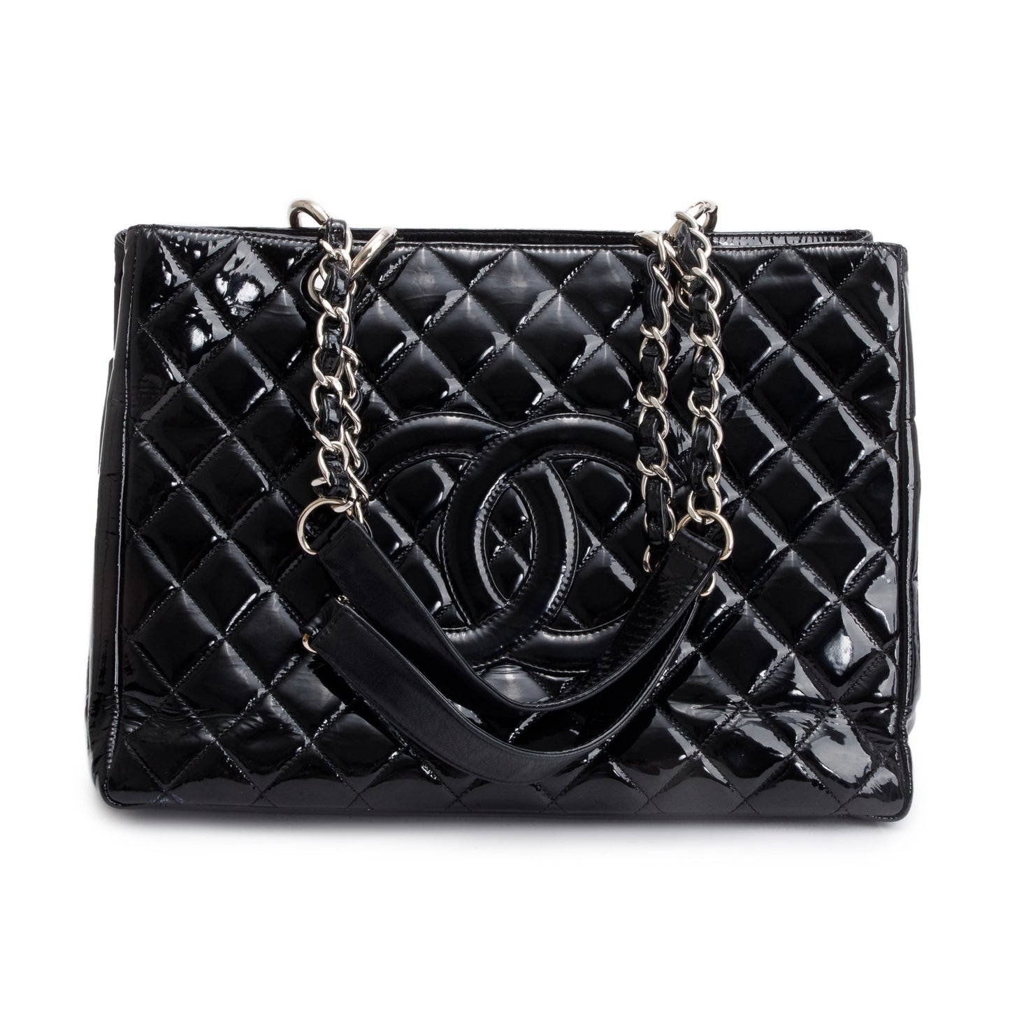 Chanel Patent Grand Shopping GST Leather Black Travel Bag