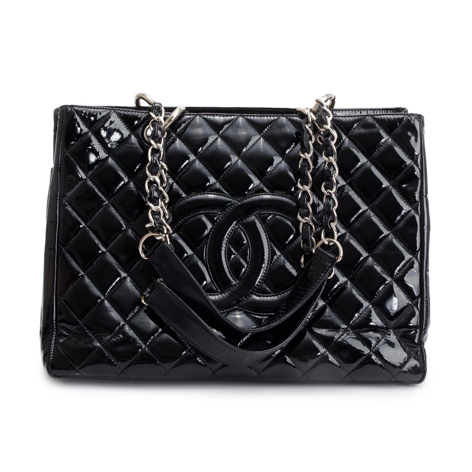 Chanel Patent Grand Shopping GST Leather Black Travel Bag