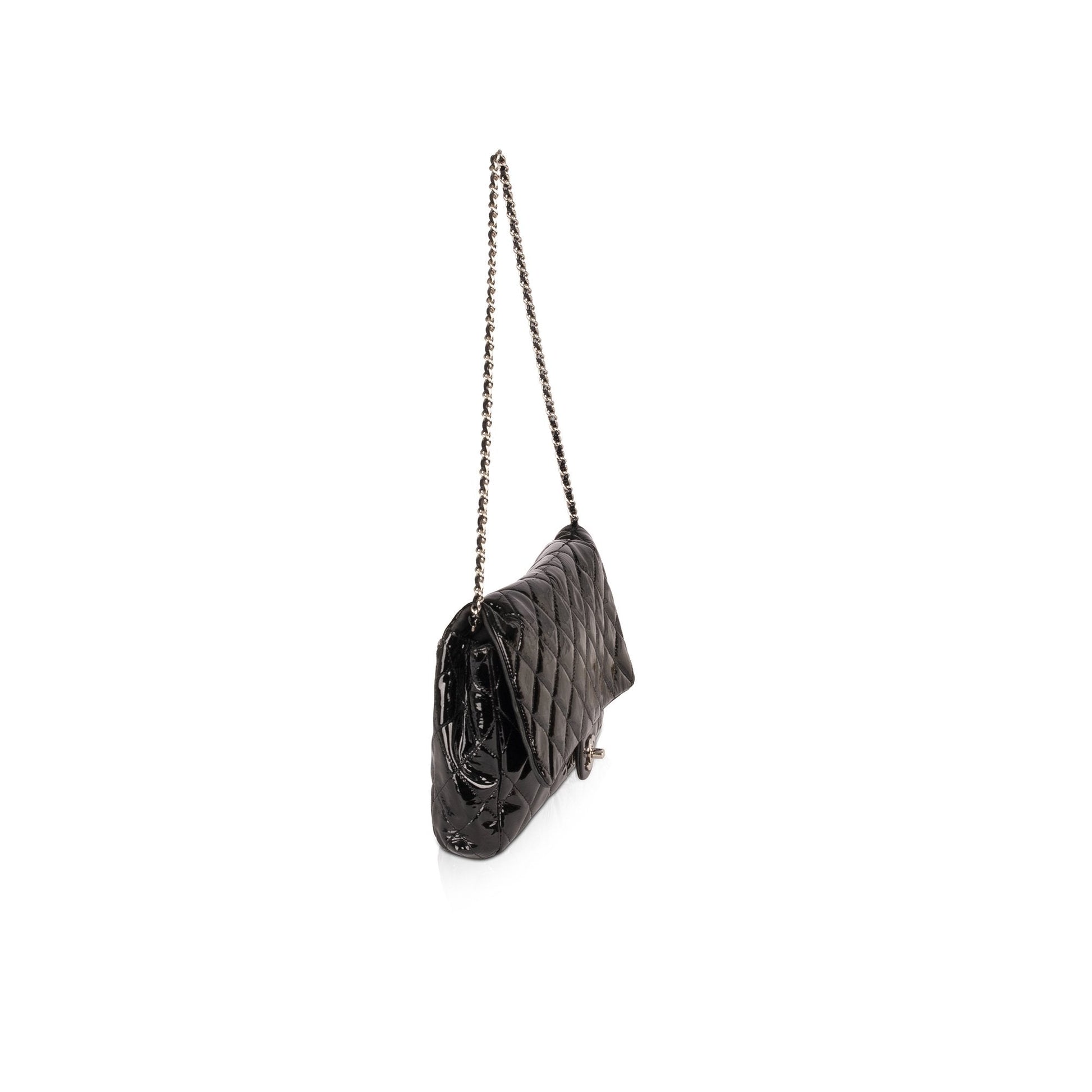 Chanel Patent New Leather Black Travel Bag