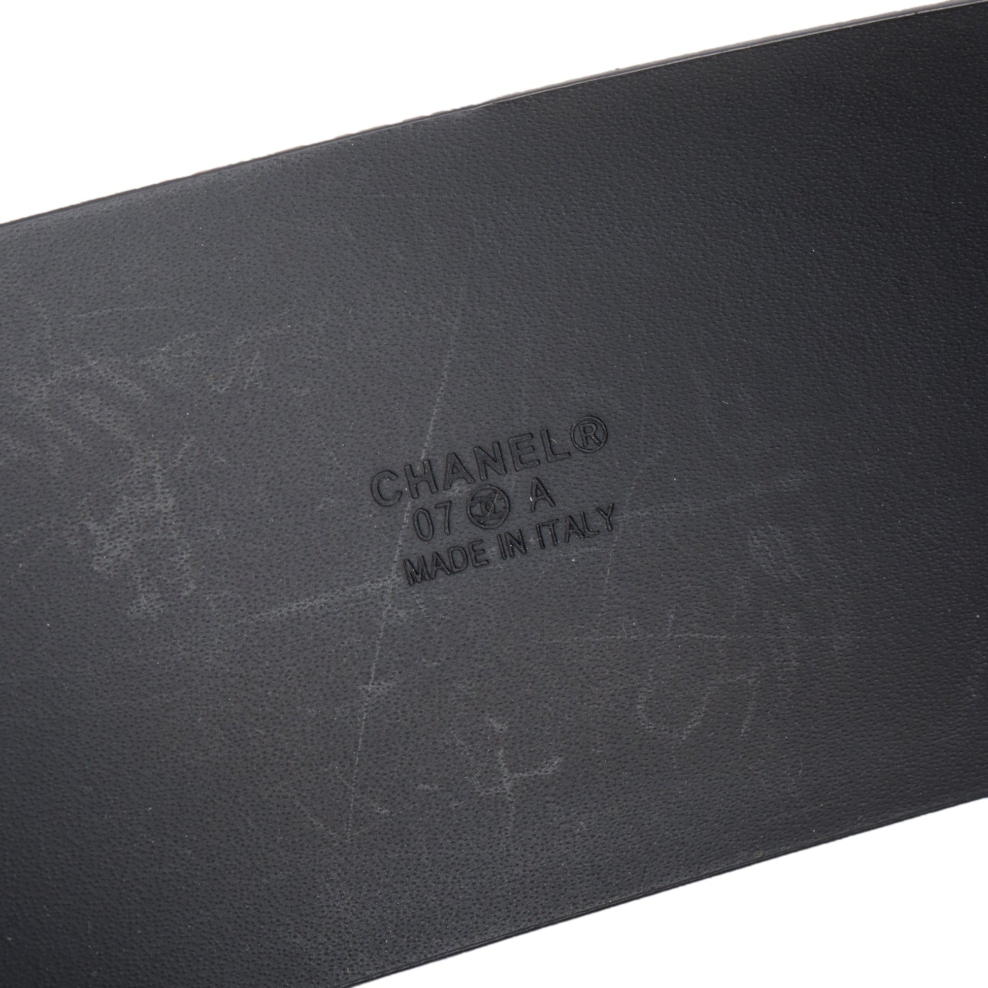 Chanel Patent Resin Buckle Belt 75 Leather Black