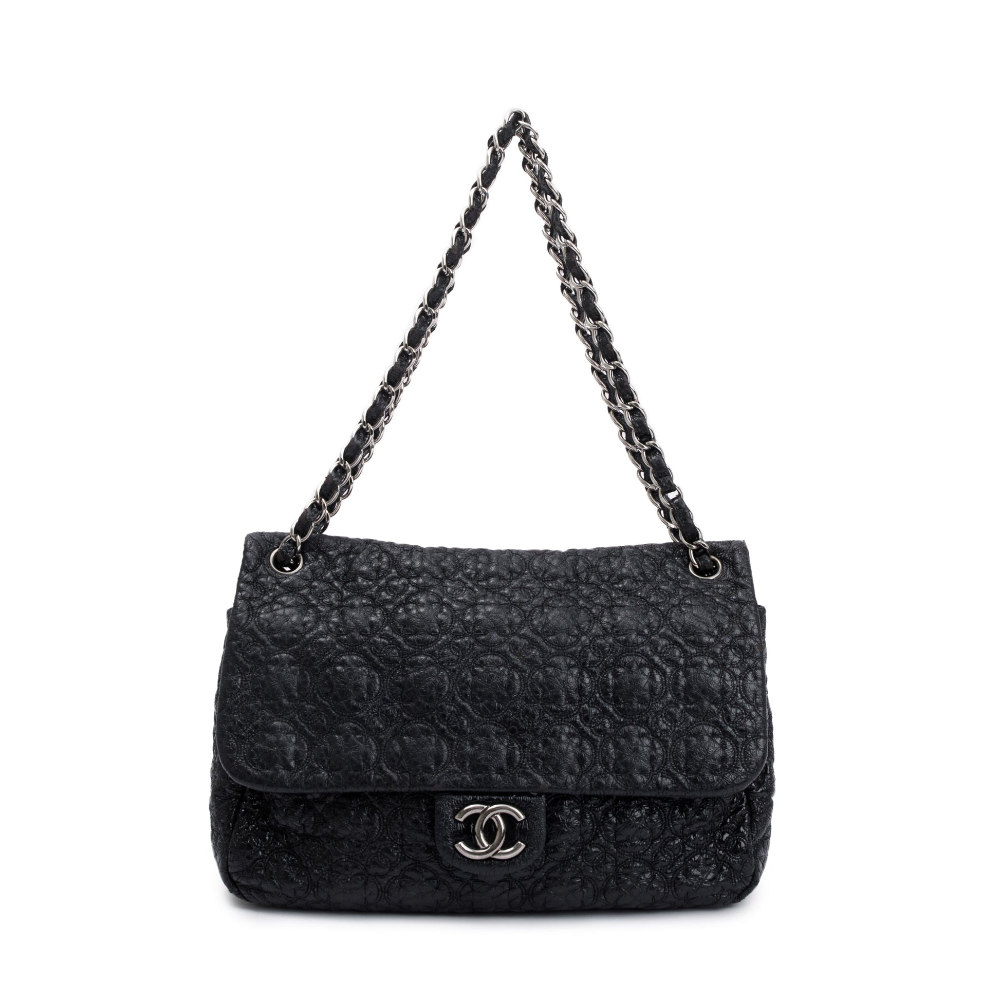 Chanel Patent Rock Moscow Flap Leather Black Travel Bag
