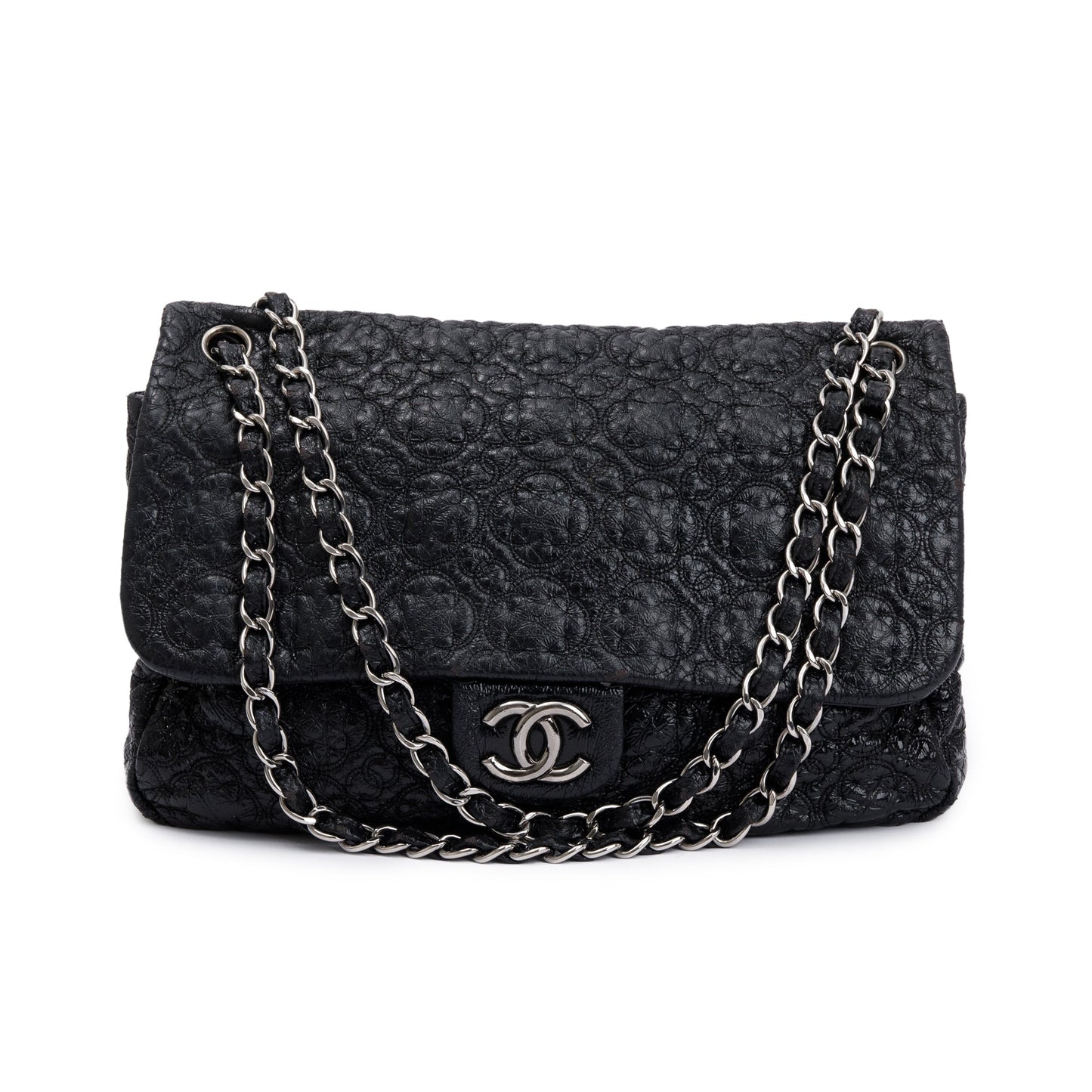 Chanel Patent Rock Moscow Flap Leather Black Travel Bag