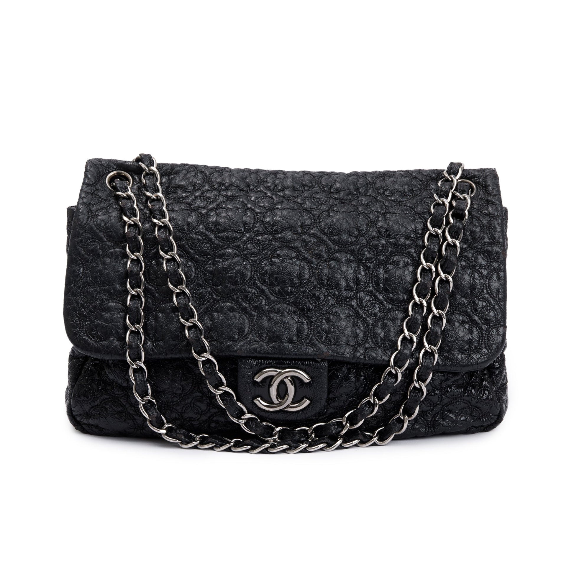 Chanel Patent Rock Moscow Flap Leather Black Travel Bag