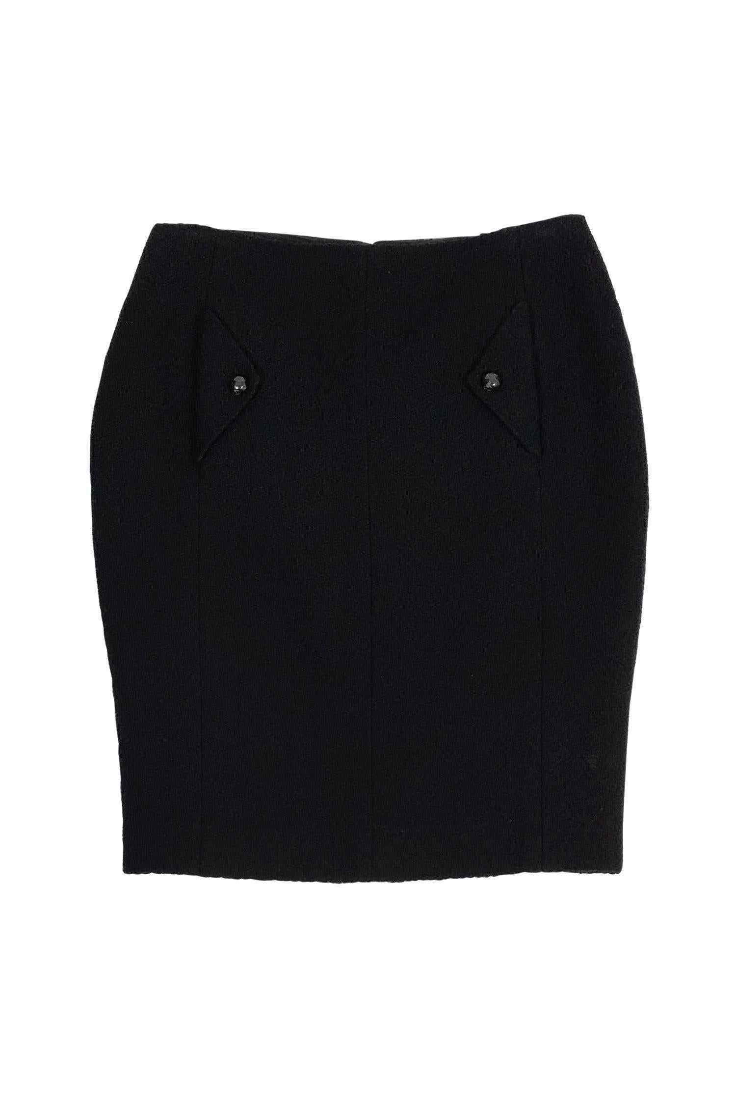 Chanel - Black Pencil Skirt Sz