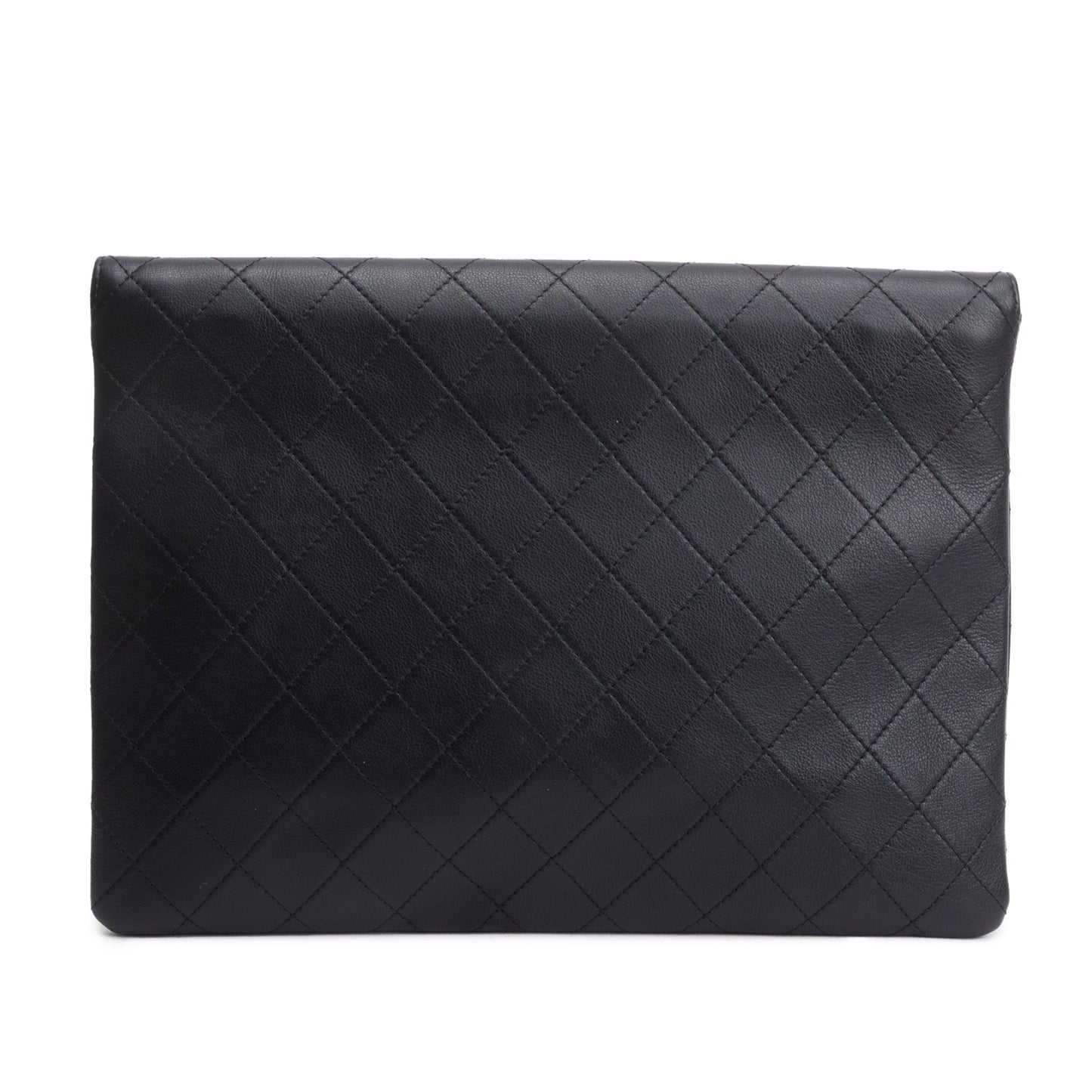 Chanel Quilted CC Leather Calfskin Black Travel Bag