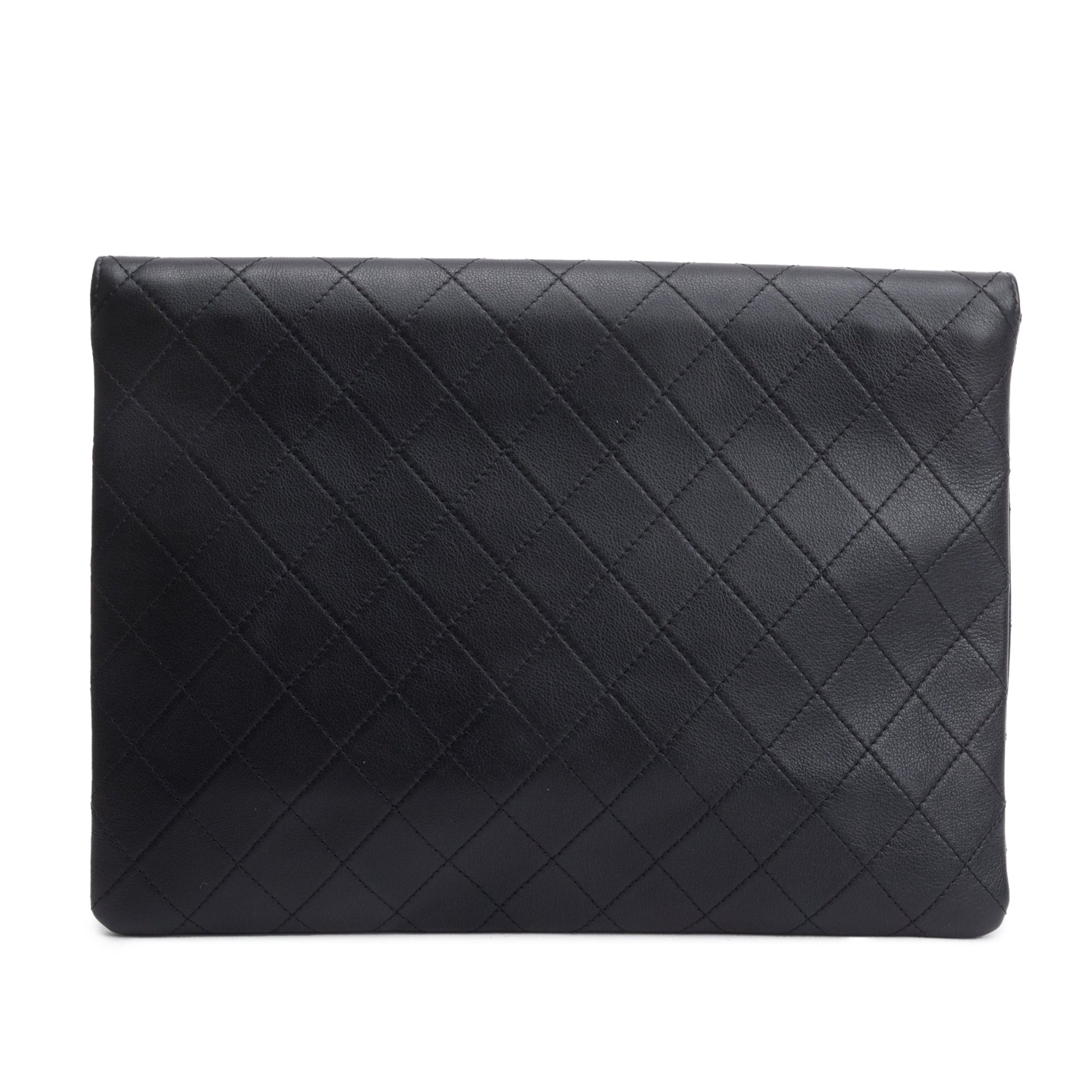 Chanel Quilted CC Leather Calfskin Black Travel Bag