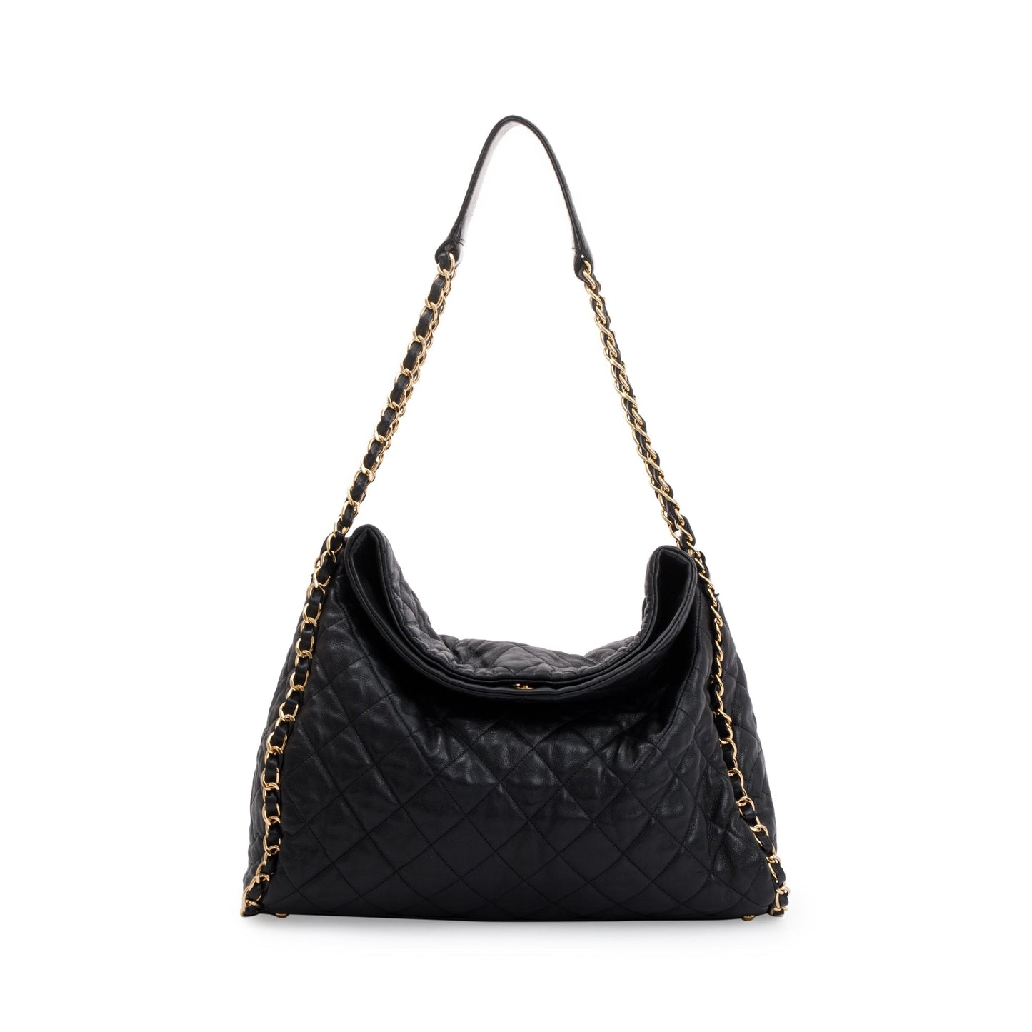 Chanel Quilted Me Hobo Leather Calfskin Black Travel Bag