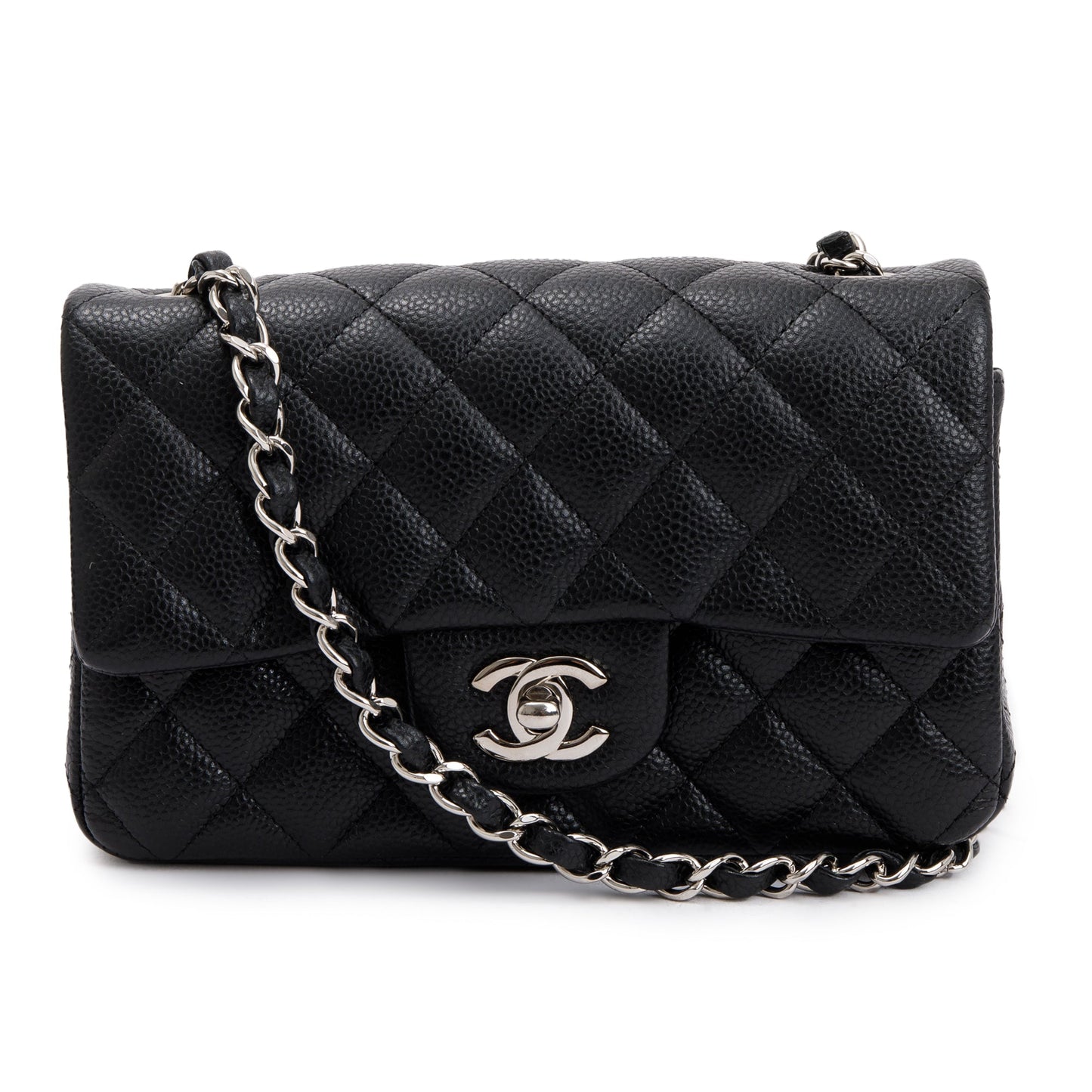 Chanel Quilted Caviar Classic Rectangular Flap Black Travel Bag