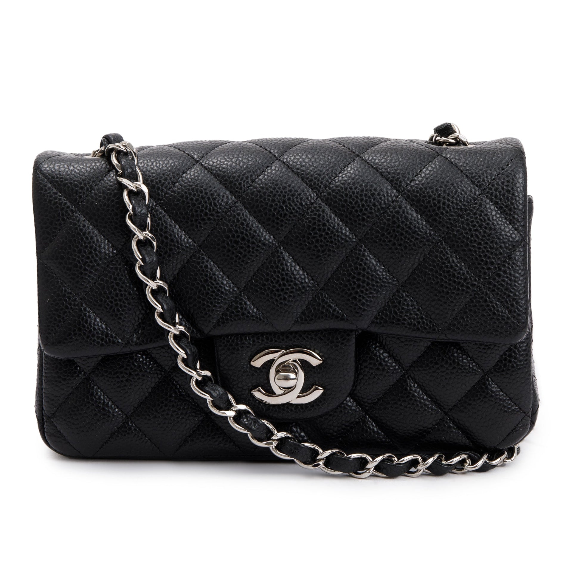 Chanel Quilted Caviar Classic Rectangular Flap Black Travel Bag