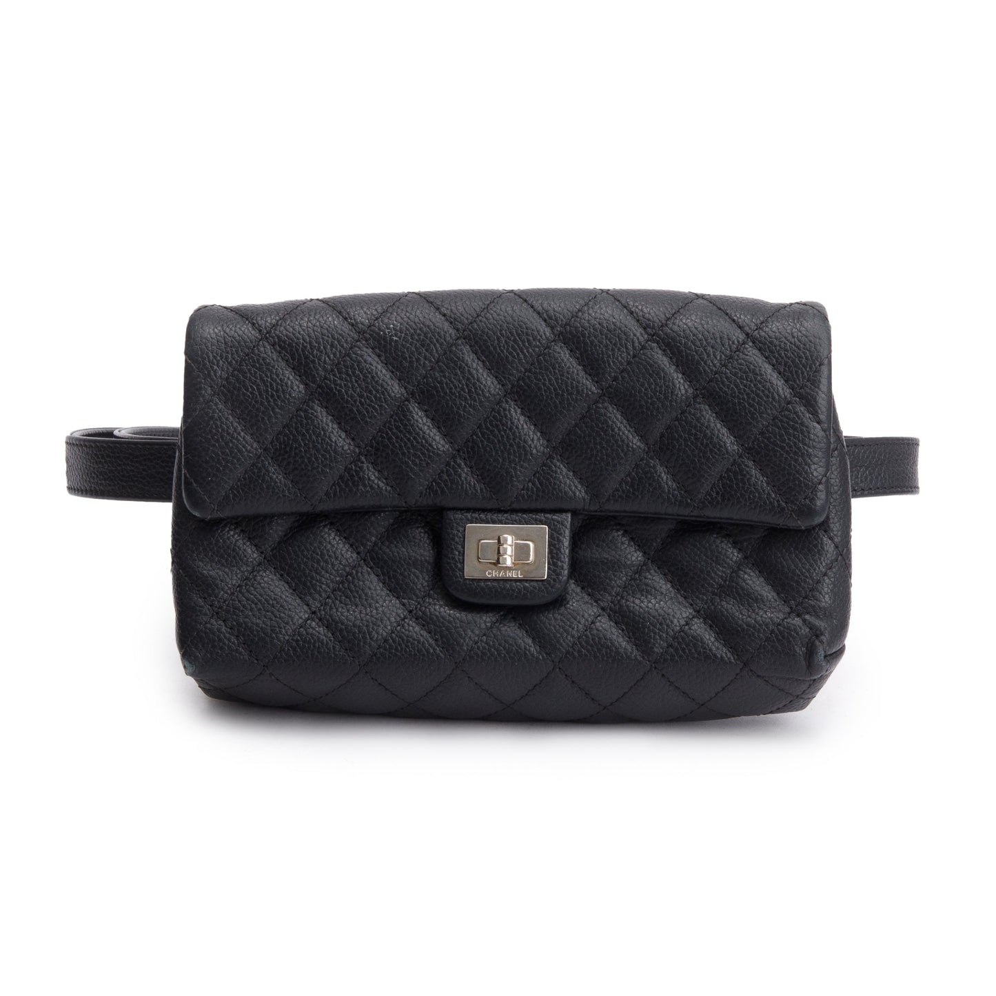Chanel Quilted Caviar 2.55 Reissue Flap Leather Black Belt