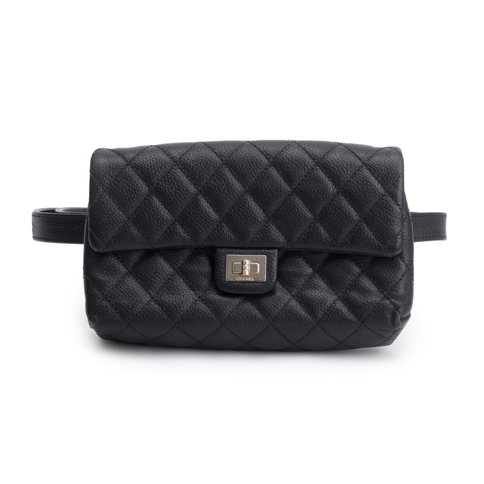 Chanel Quilted Caviar 2.55 Reissue Flap Leather Black Belt