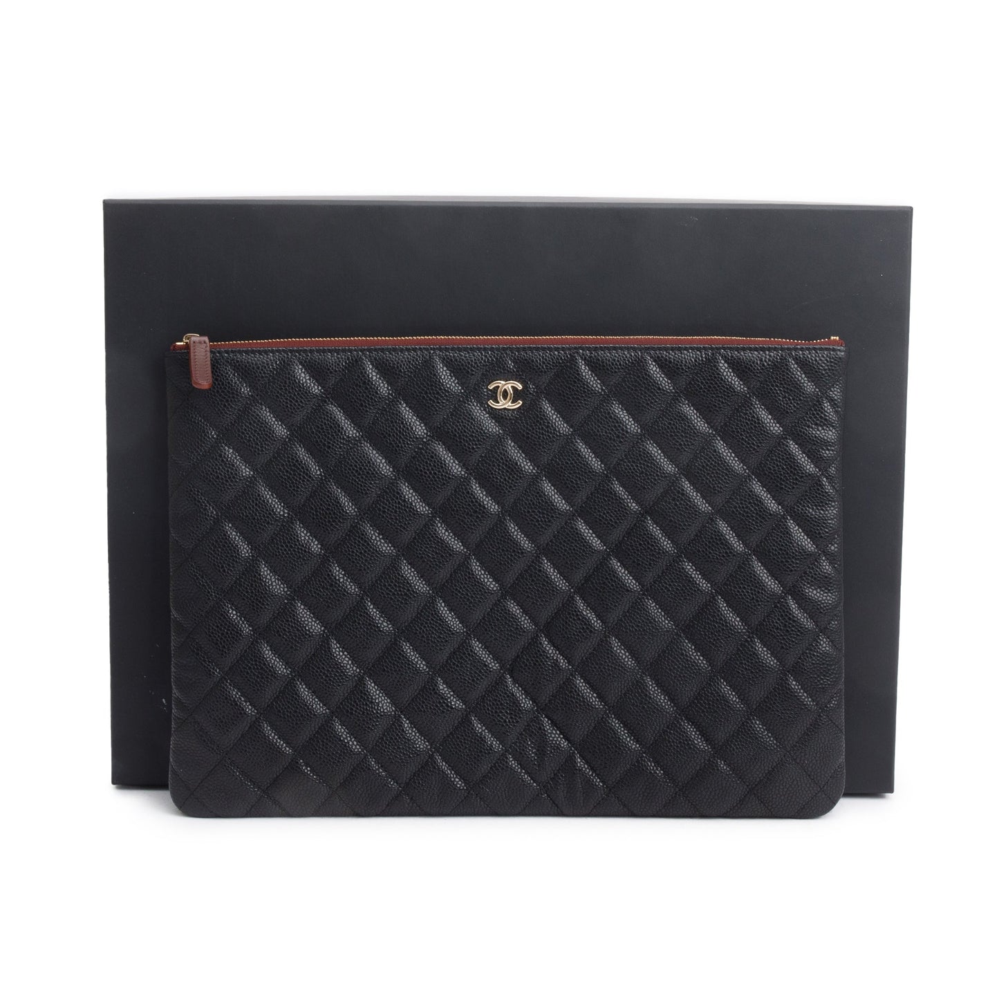 Chanel Quilted Caviar O Leather Black Travel Bag Authenticity Card