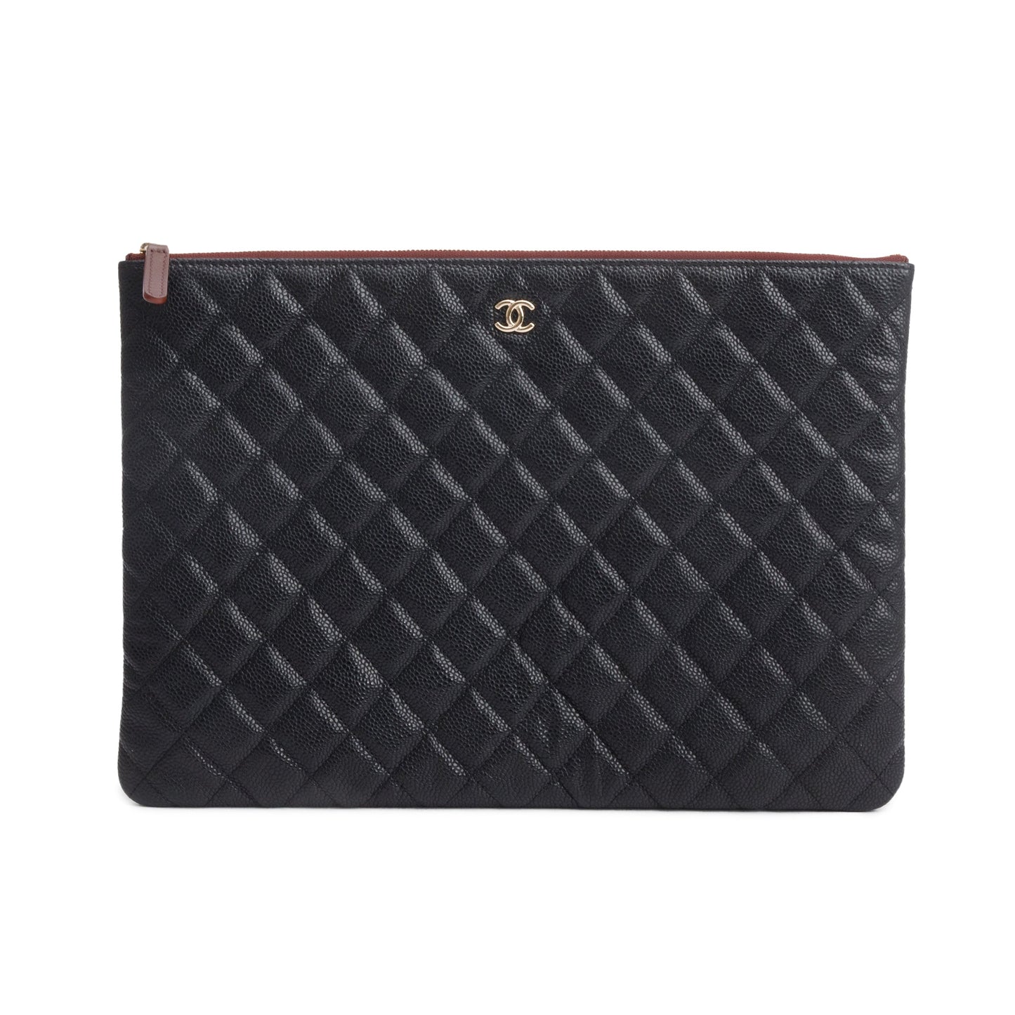 Chanel Quilted Caviar O Leather Black Travel Bag Authenticity Card
