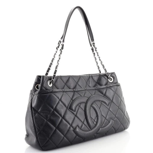 Chanel CAVIAR QUILTED TIMELESS CC SOFT SHOPPER Leather Tote Bag