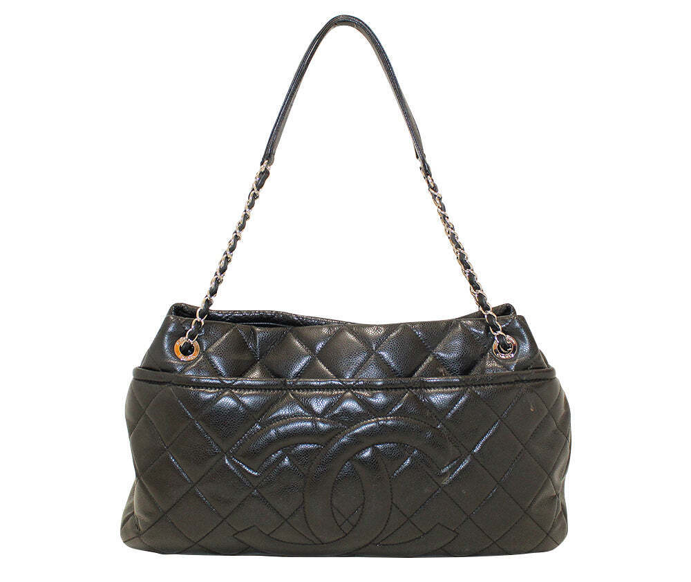 Chanel CAVIAR QUILTED TIMELESS CC SOFT SHOPPER Leather Tote Bag