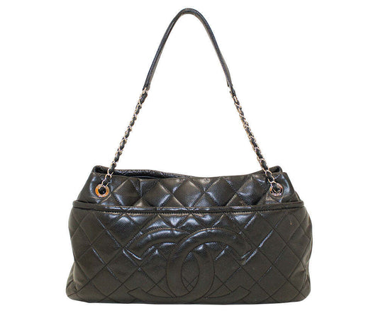 Chanel CAVIAR QUILTED TIMELESS CC SOFT SHOPPER Leather Tote Bag