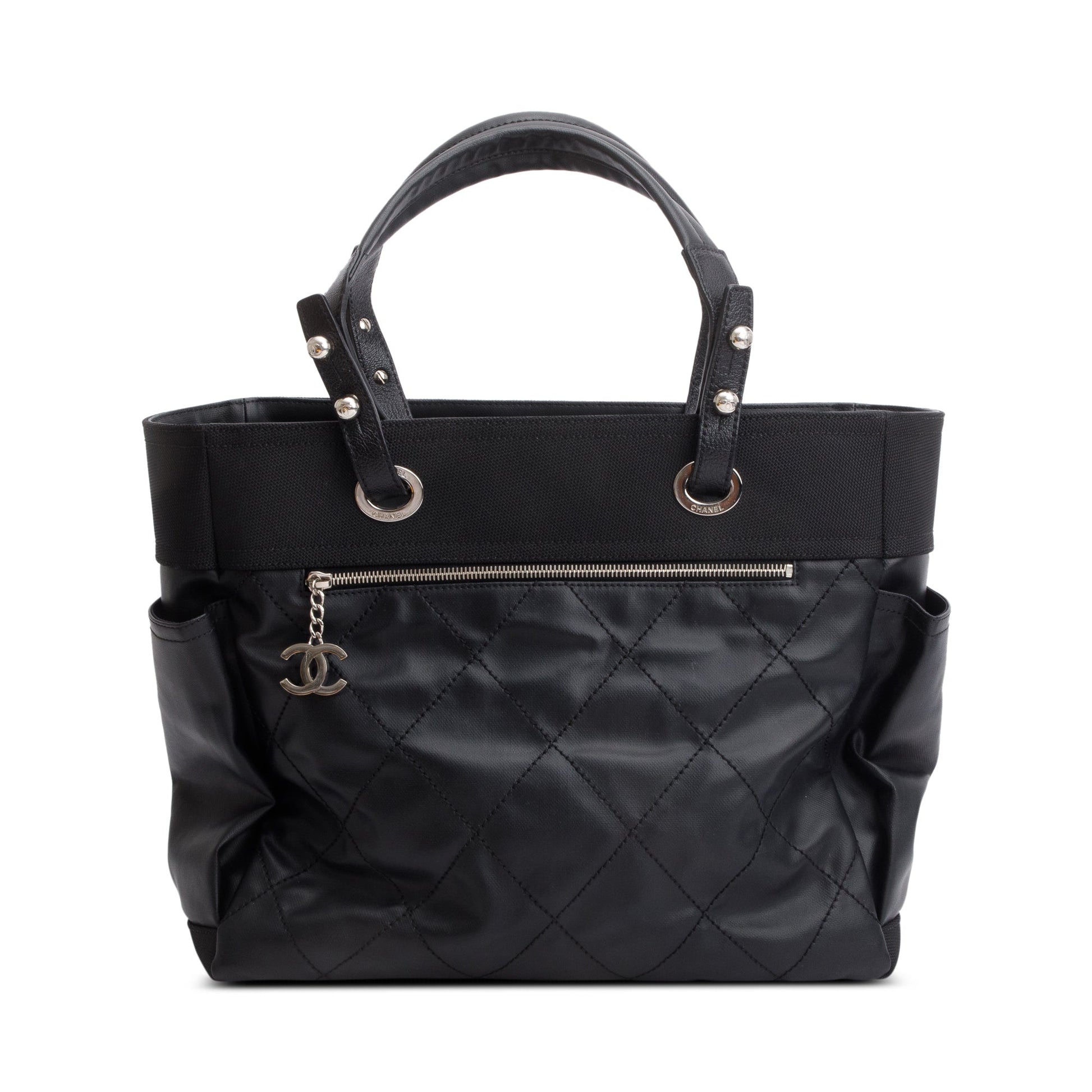 Chanel Quilted Coated Paris Biarritz Canvas Coated Canvas Black Apparel