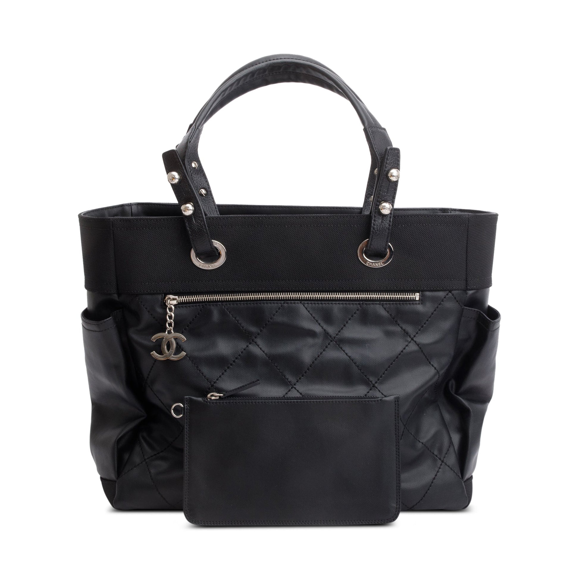 Chanel Quilted Coated Paris Biarritz Canvas Coated Canvas Black Apparel
