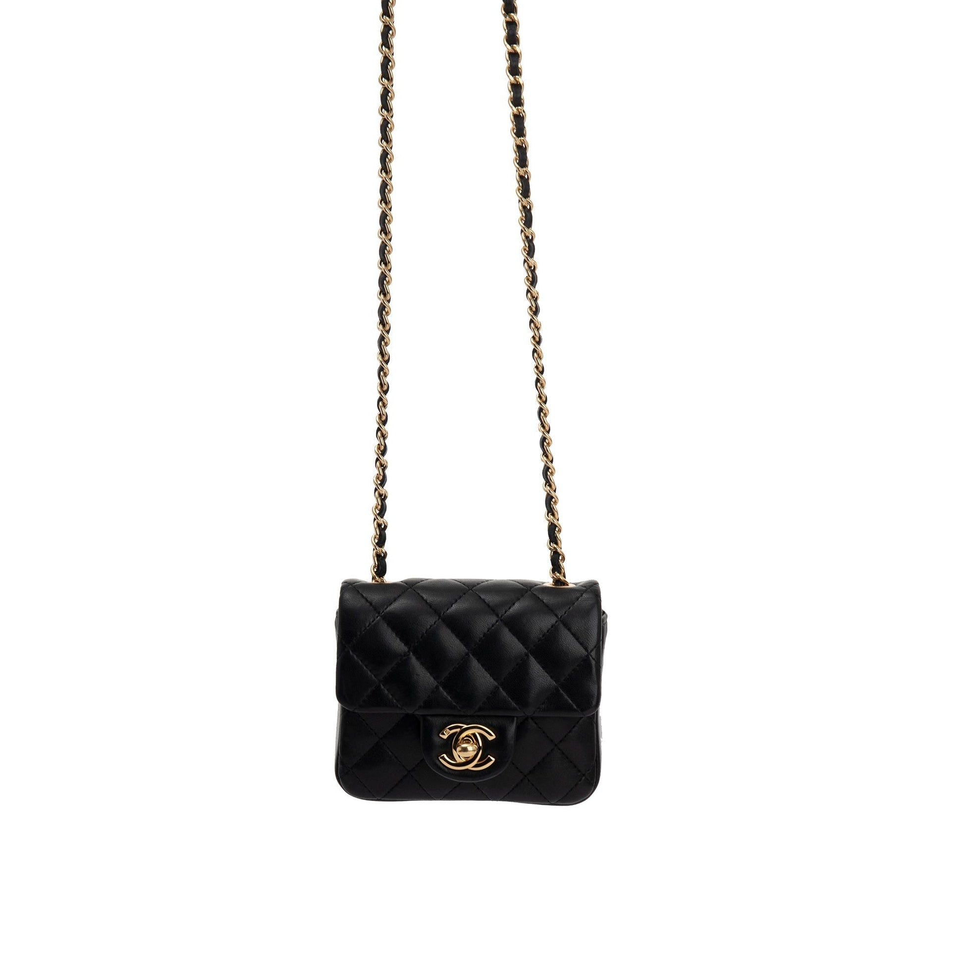 Chanel Quilted Classic Flap Card Holder Lambskin Black Wallet Case