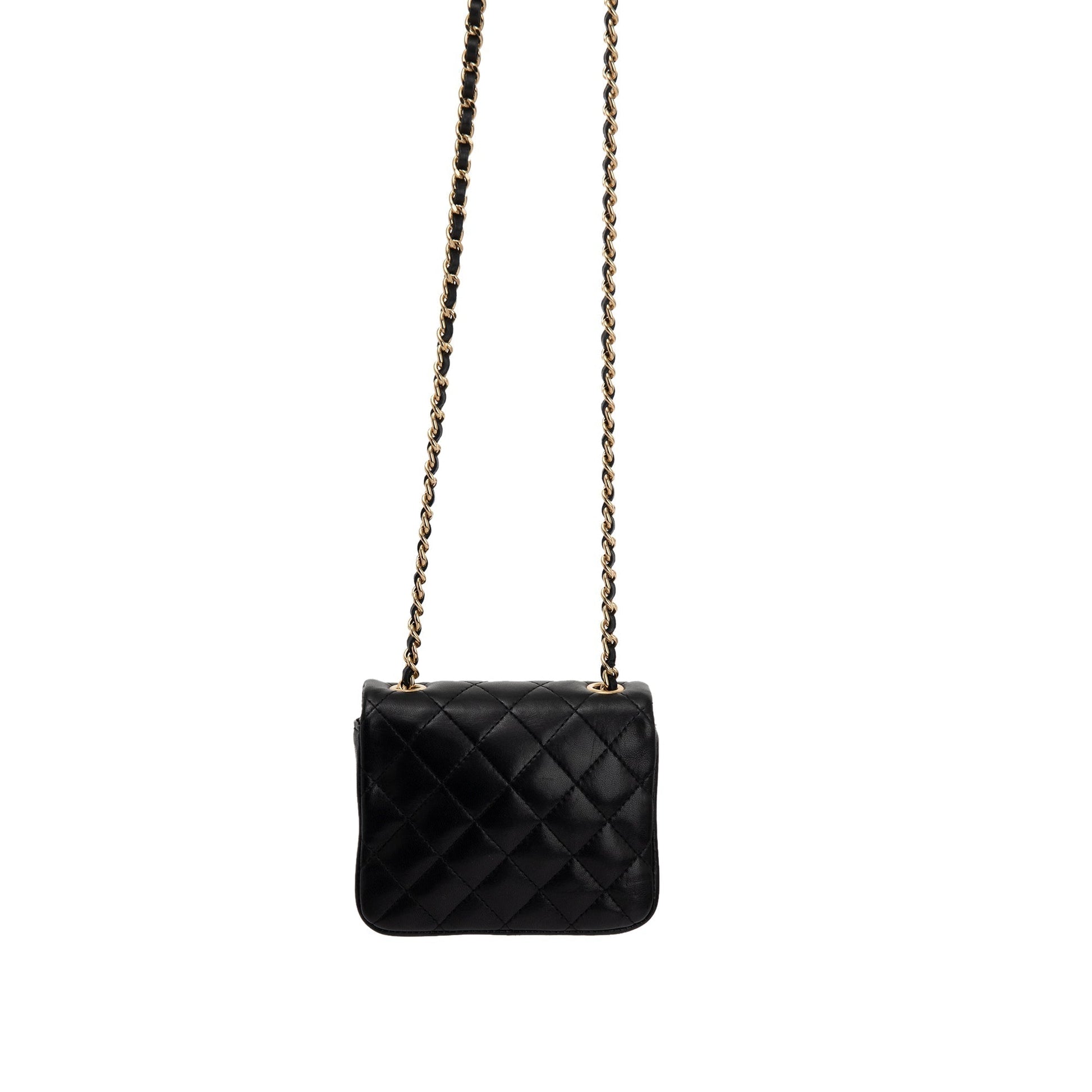 Chanel Quilted Classic Flap Card Holder Lambskin Black Wallet Case