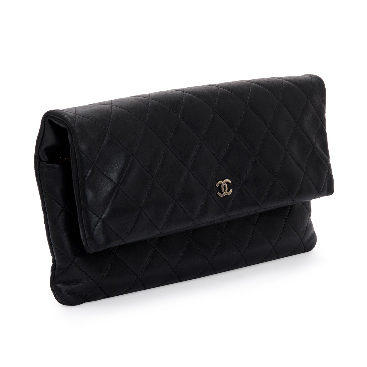 Chanel Quilted Beauty CC Leather Lambskin Black Travel Bag