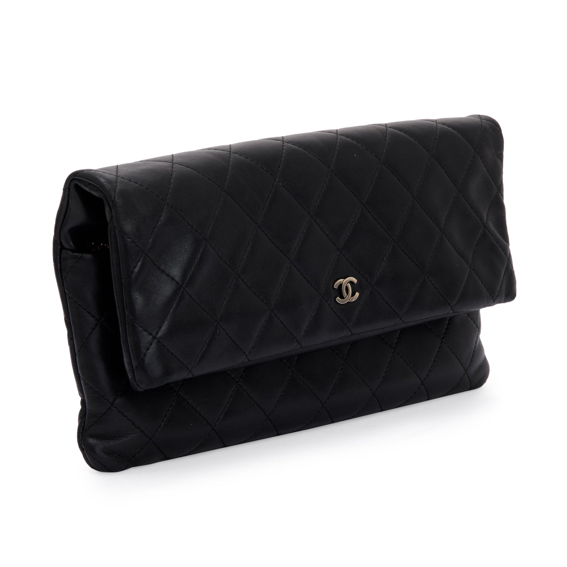 Chanel Quilted Beauty CC Leather Lambskin Black Travel Bag
